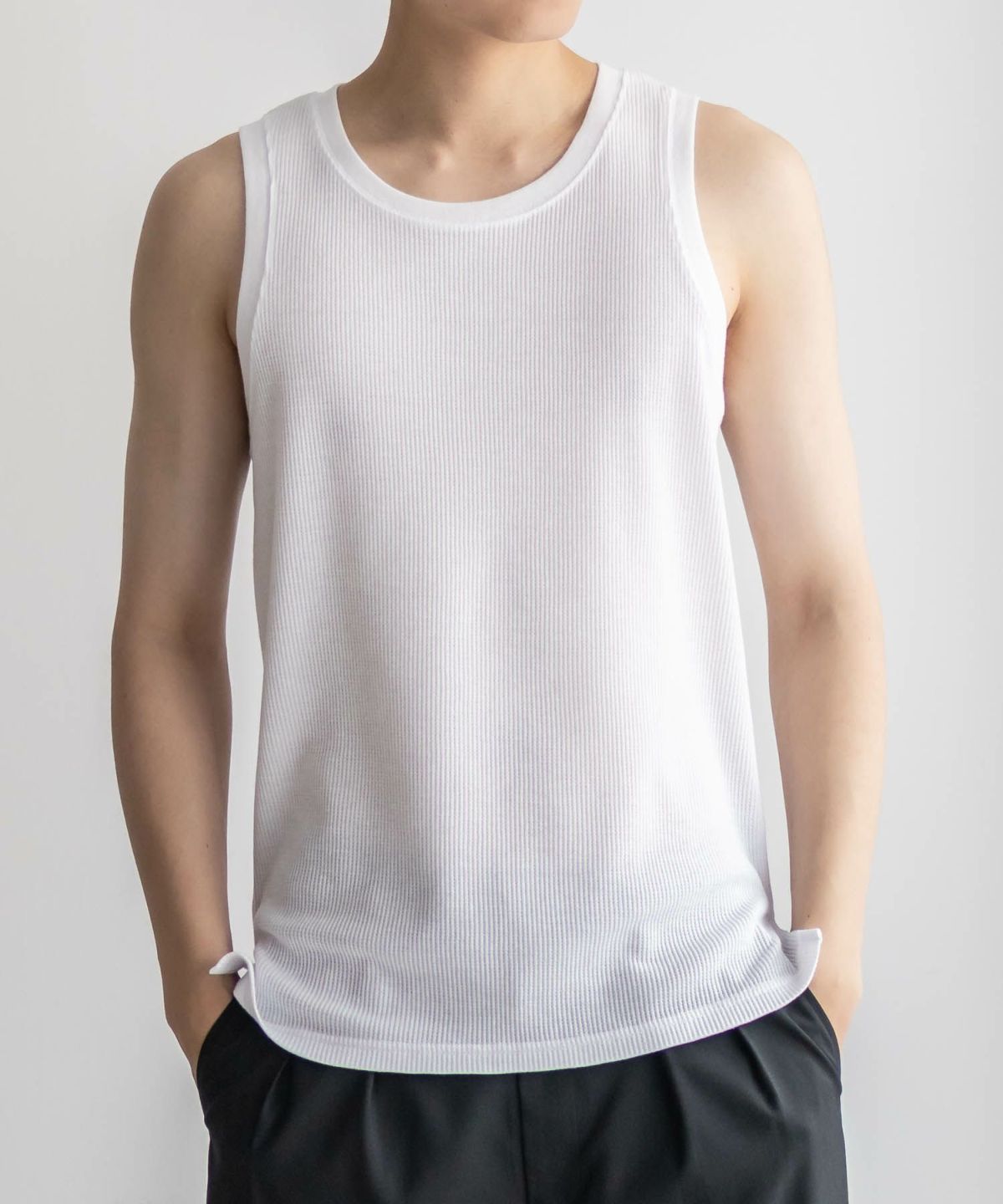 NAVY ワッフルロングタンクトップ メンズ ネコポス 対応商品