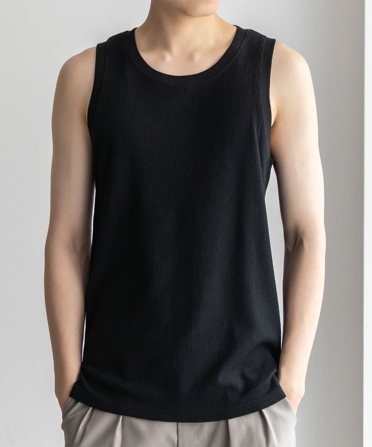 NAVY ワッフルロングタンクトップ メンズ ネコポス 対応商品