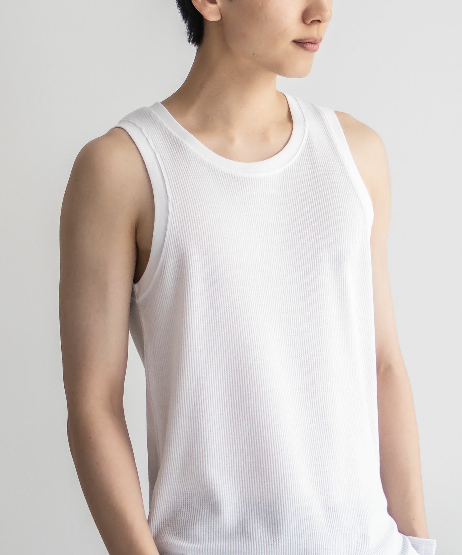 NAVY ワッフルロングタンクトップ メンズ ネコポス 対応商品