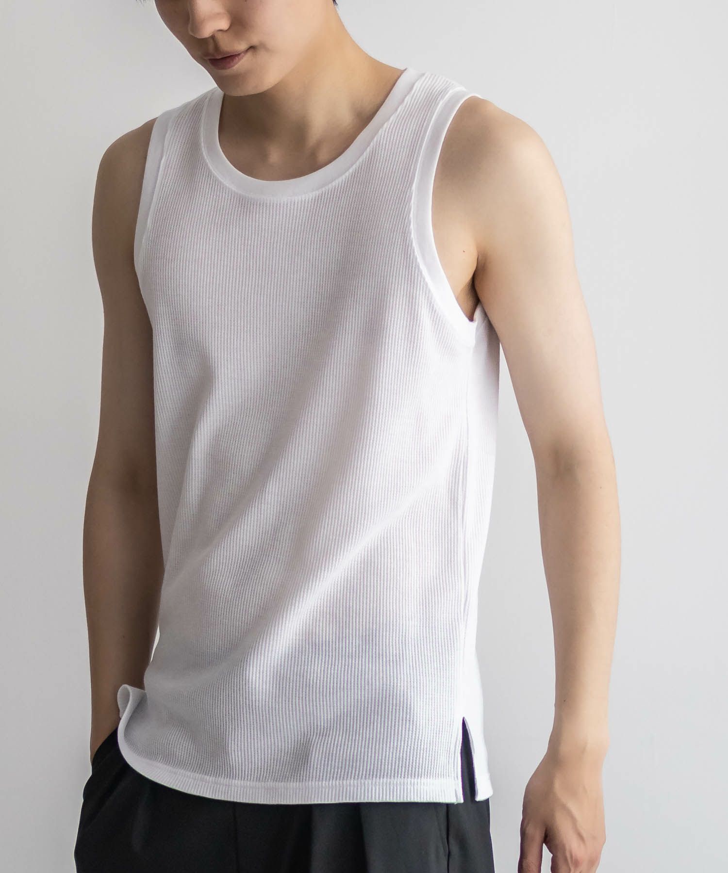 NAVY ワッフルロングタンクトップ メンズ ネコポス 対応商品
