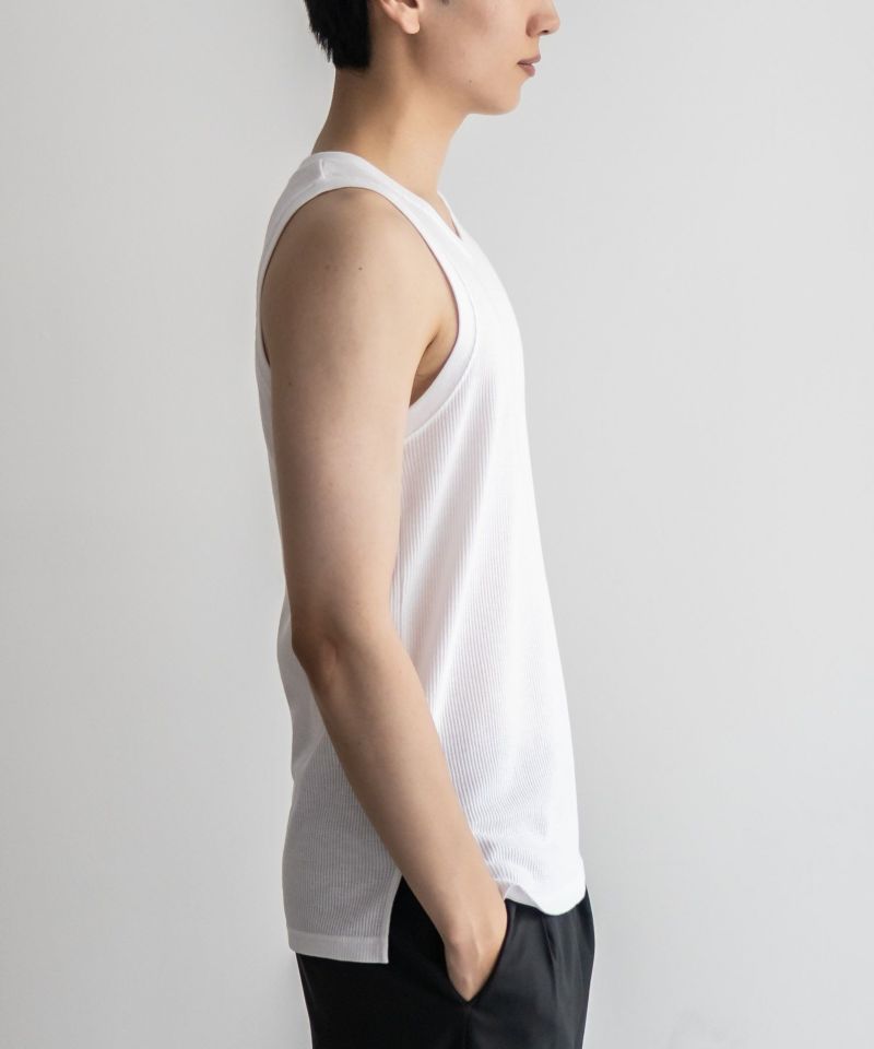 NAVY ワッフルロングタンクトップ メンズ メール便 対応商品商品画像-6