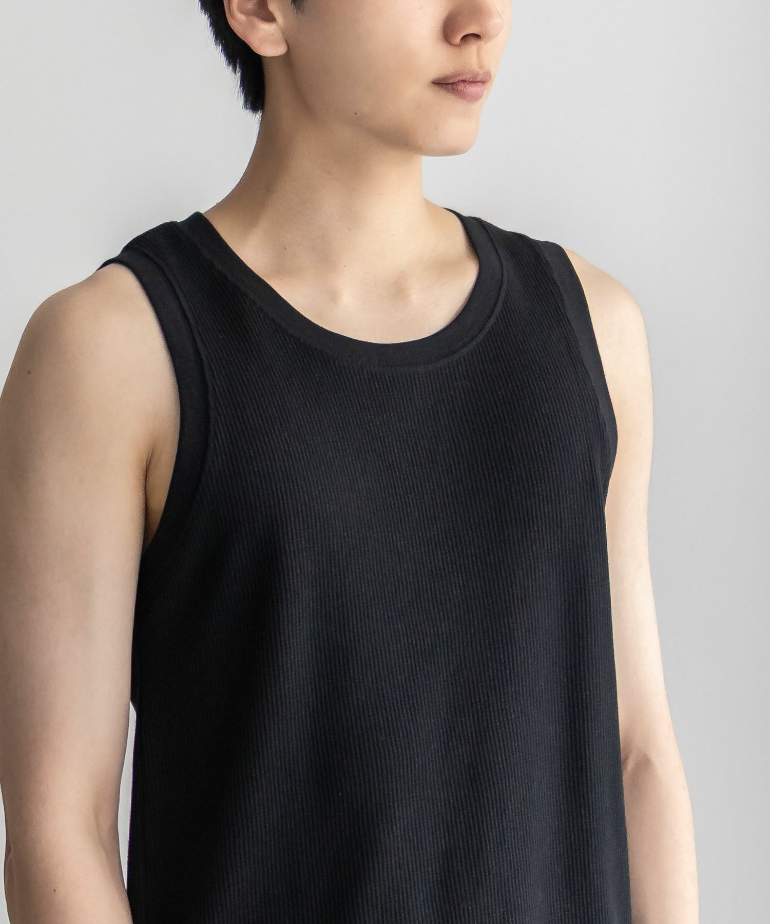 NAVY  ワッフルロングタンクトップ メンズ メール便 対応商品商品画像-9