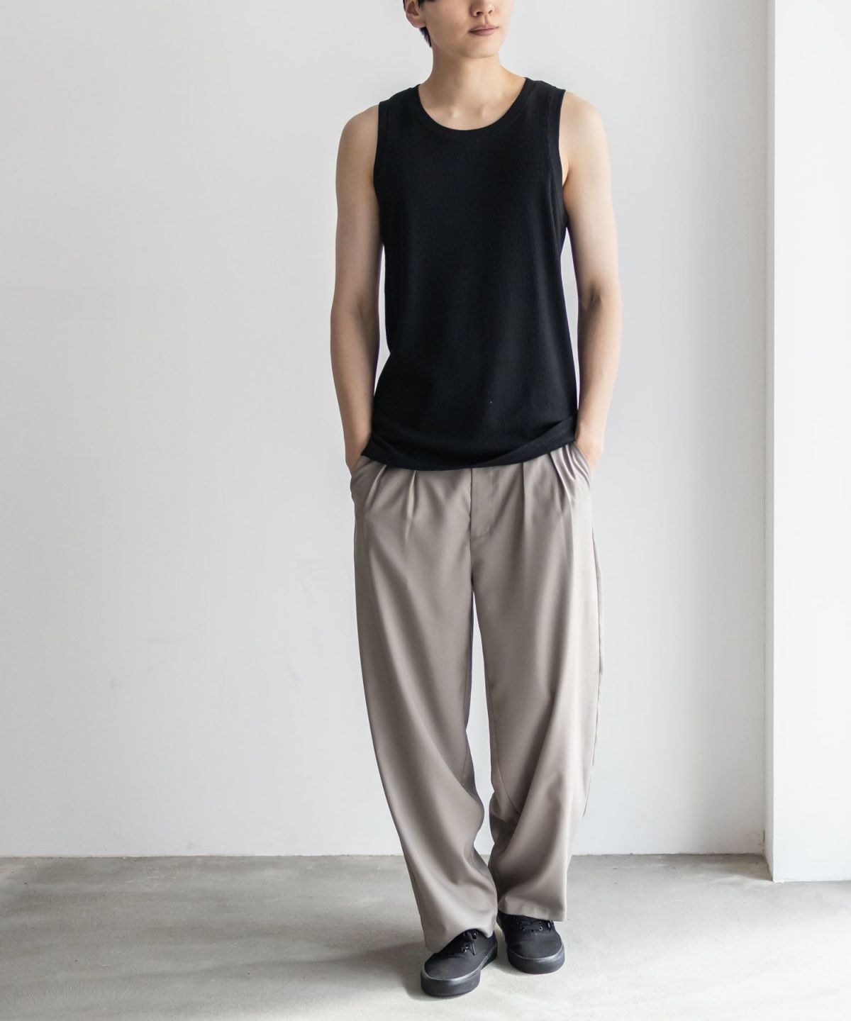 NAVY ワッフルロングタンクトップ メンズ ネコポス 対応商品