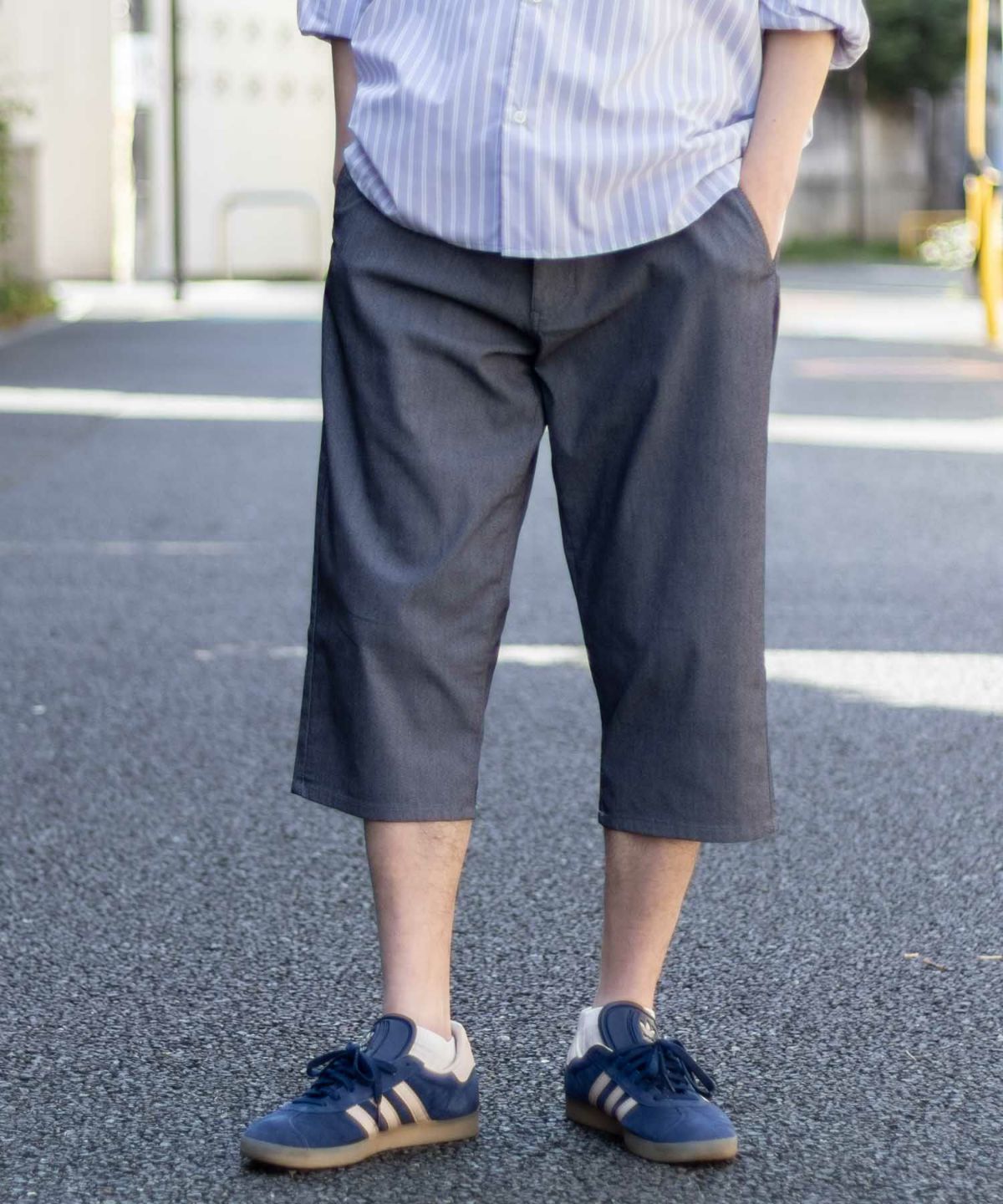 NAVY SARARI 裏メッシュドビークロップドパンツ メンズ
