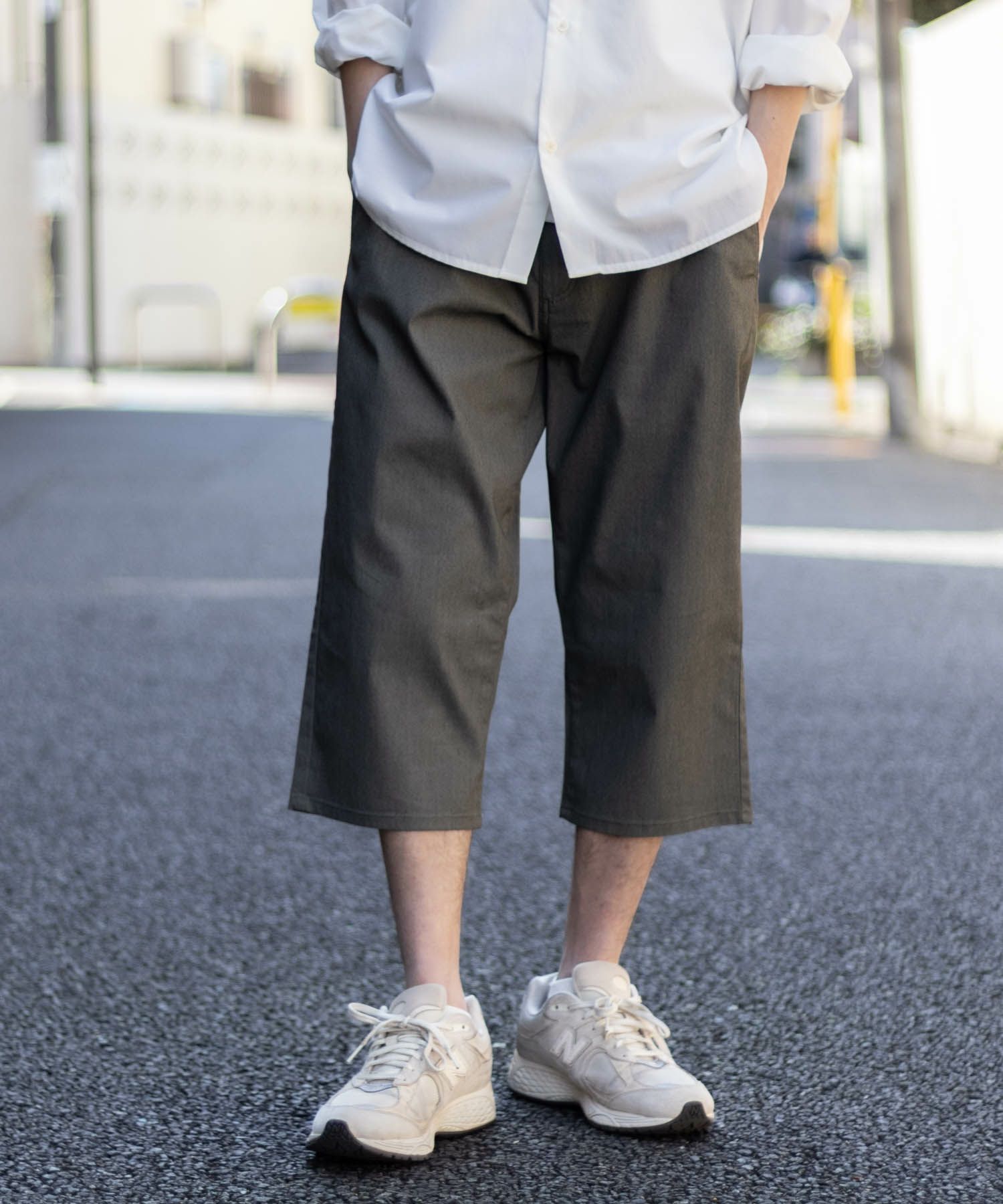 NAVY SARARI 裏メッシュドビークロップドパンツ メンズ商品画像-3