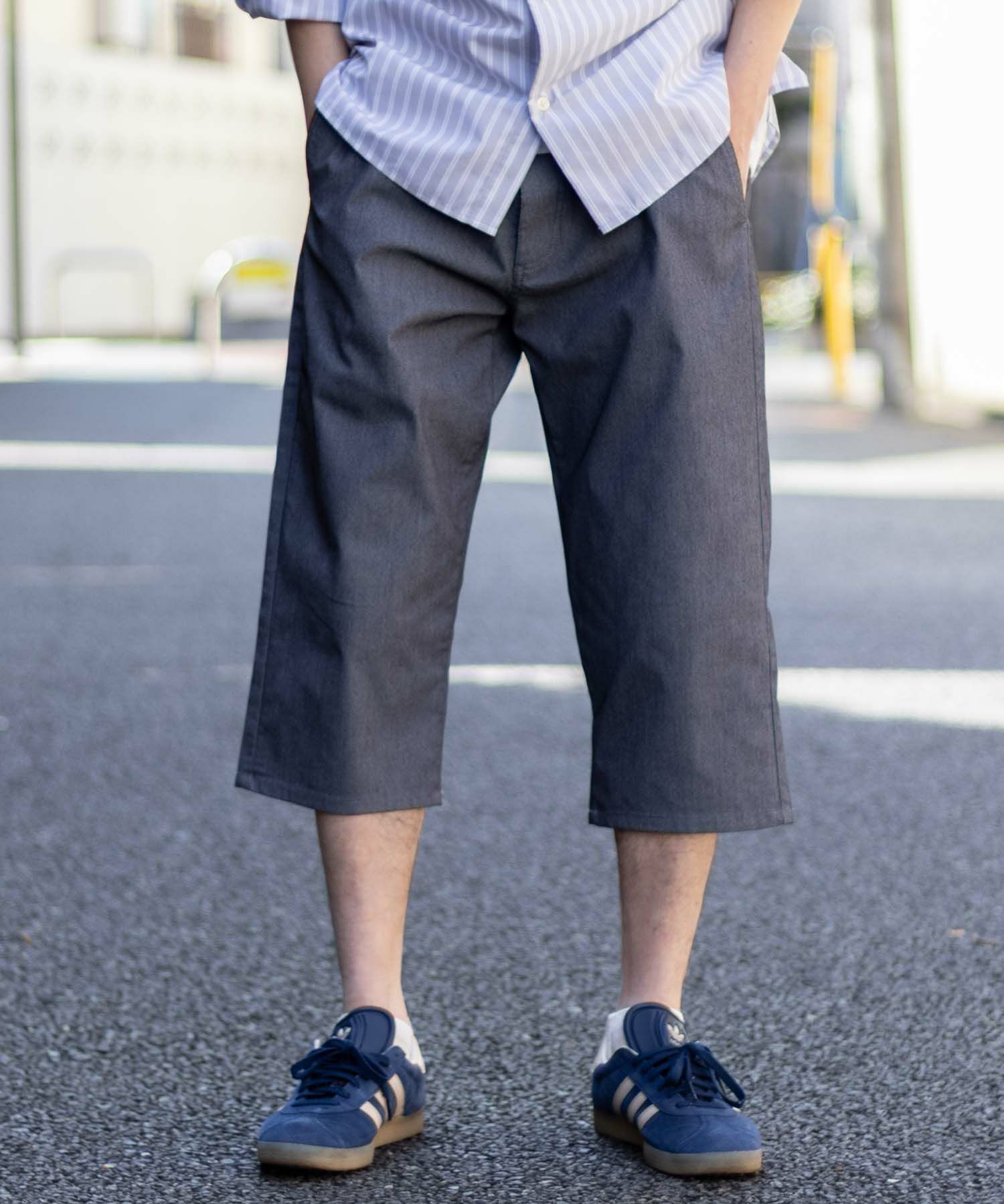 NAVY SARARI 裏メッシュドビークロップドパンツ メンズ