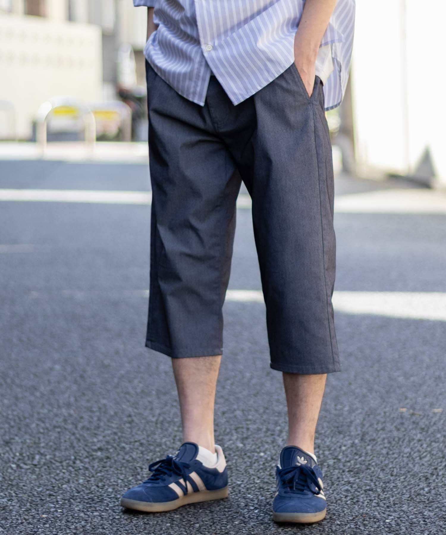 NAVY SARARI 裏メッシュドビークロップドパンツ メンズ