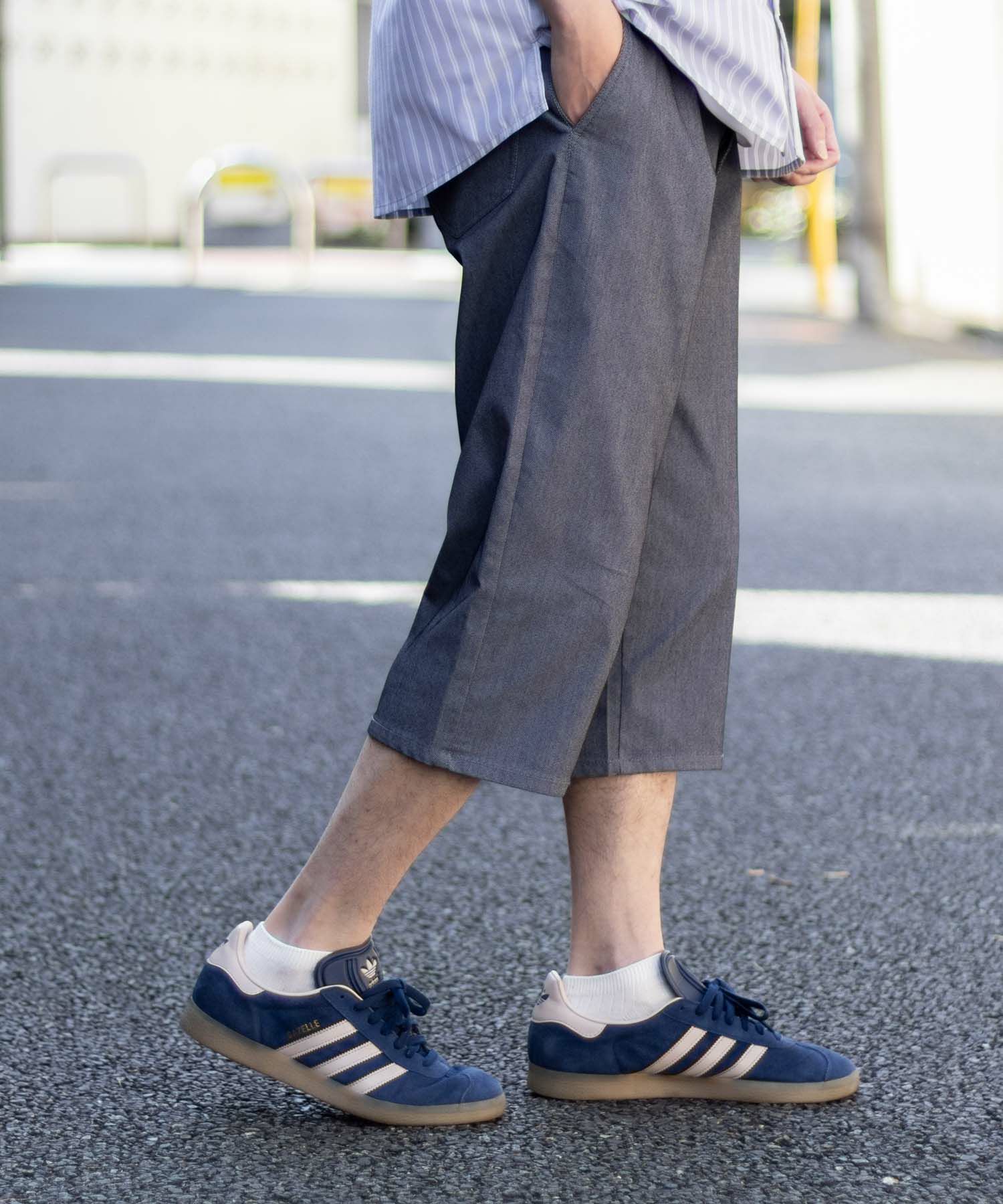 NAVY SARARI 裏メッシュドビークロップドパンツ メンズ