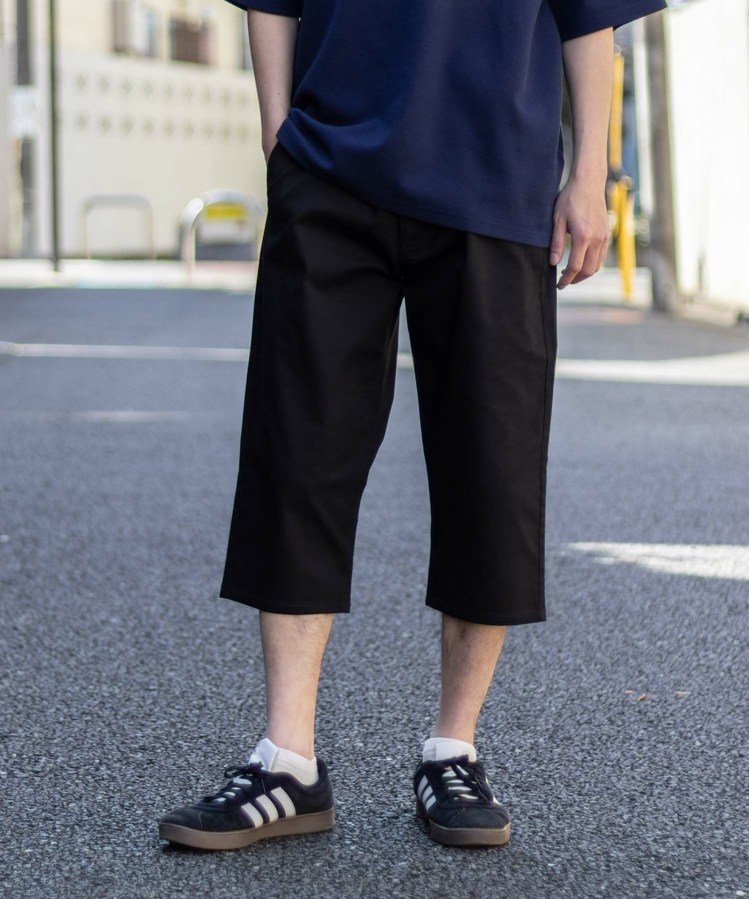 NAVY SARARI 裏メッシュドビークロップドパンツ メンズ