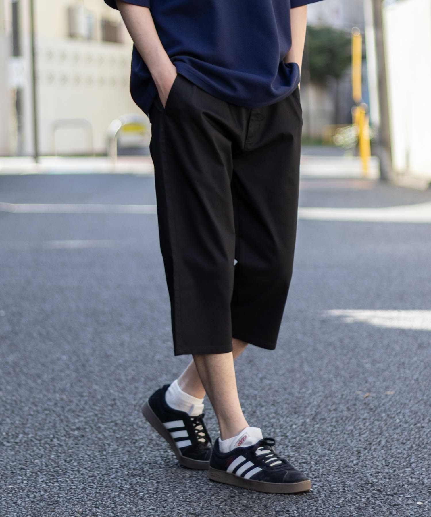 NAVY SARARI 裏メッシュドビークロップドパンツ メンズ