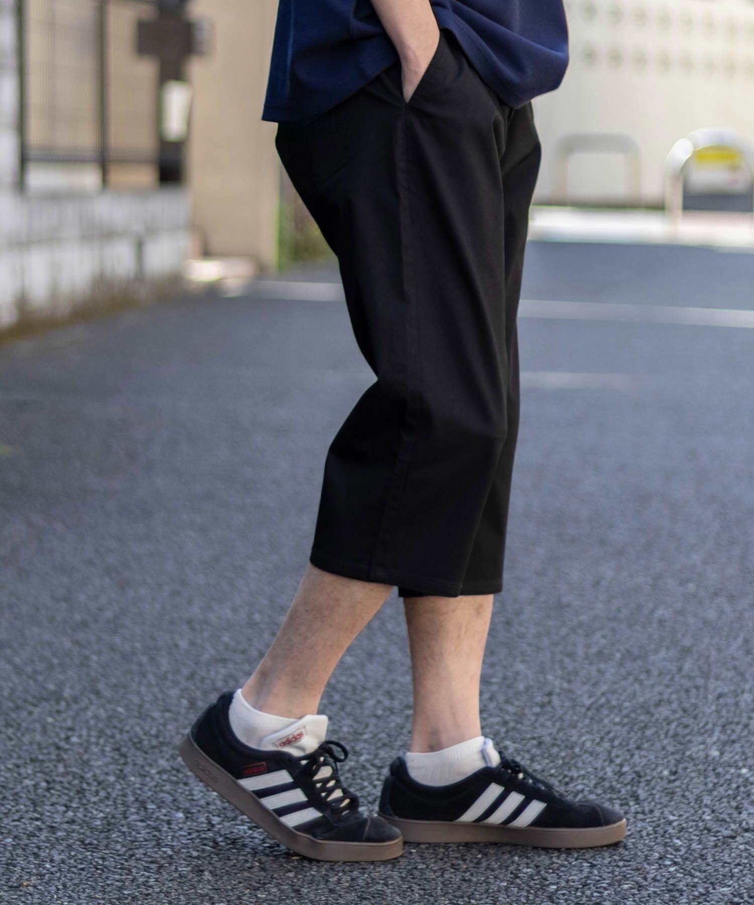 NAVY SARARI 裏メッシュドビークロップドパンツ メンズ