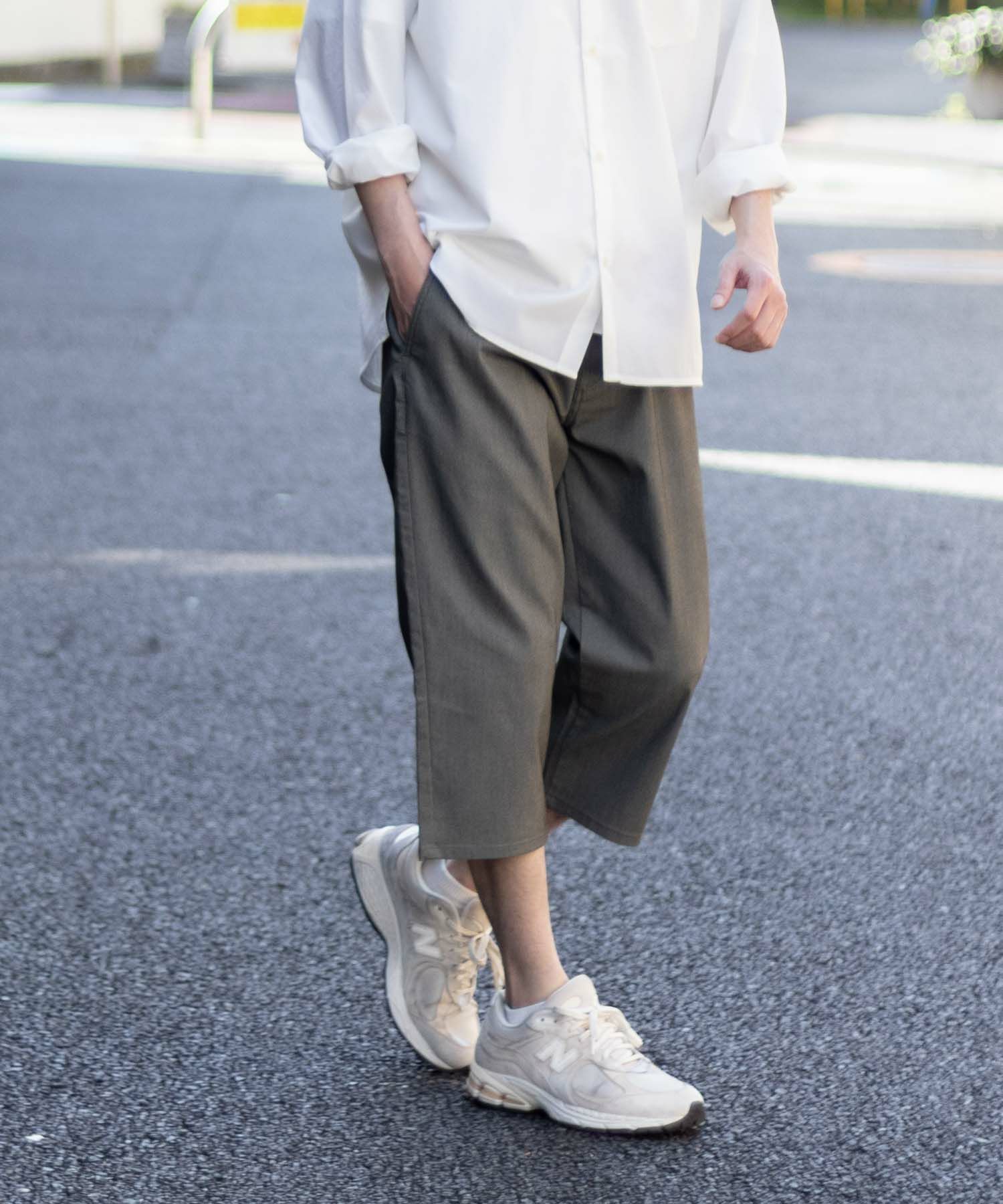 NAVY SARARI 裏メッシュドビークロップドパンツ メンズ