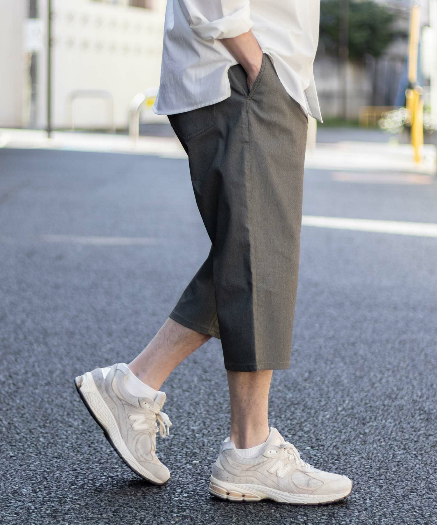 NAVY SARARI 裏メッシュドビークロップドパンツ メンズ