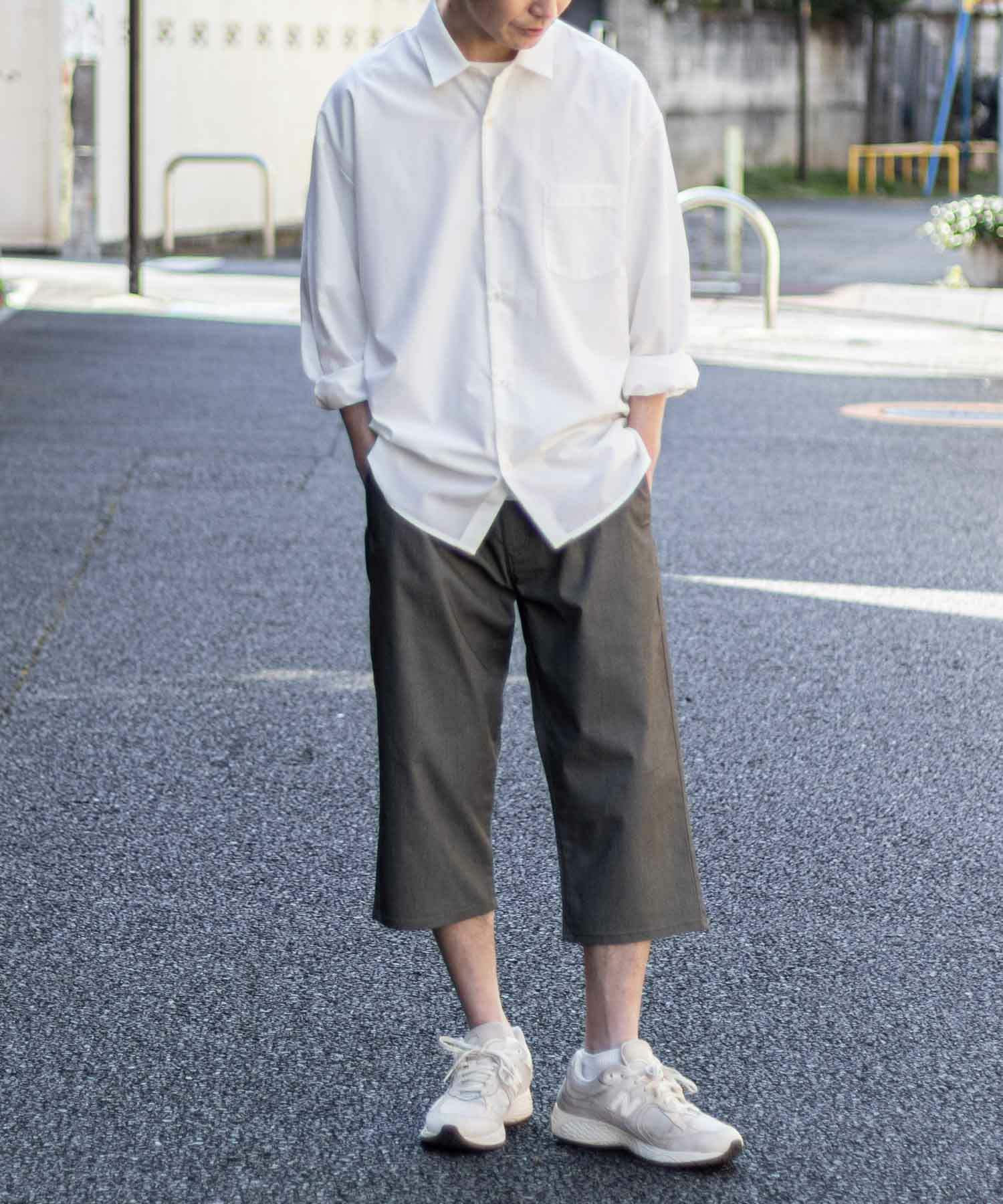 NAVY SARARI 裏メッシュドビークロップドパンツ メンズ