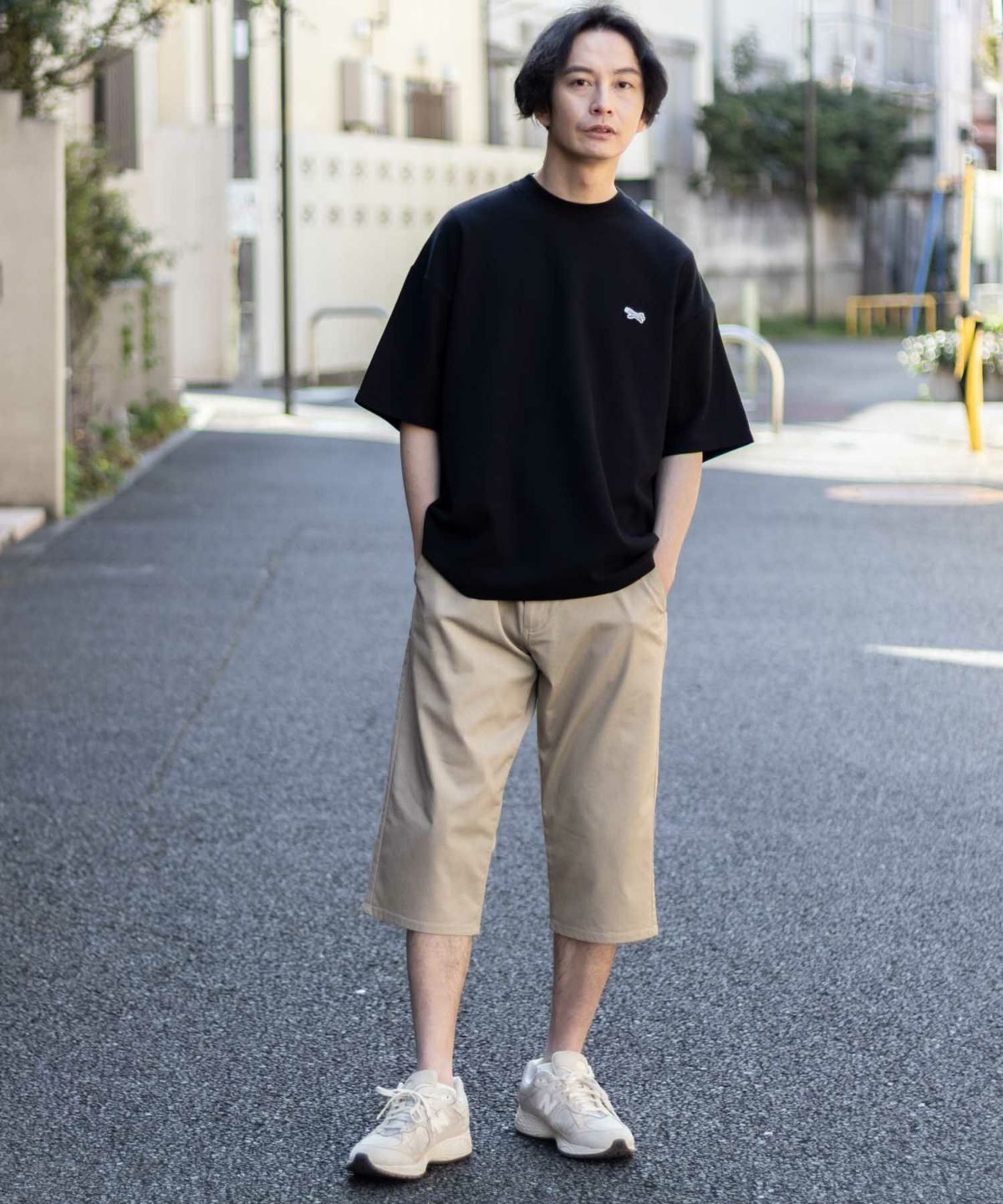 NAVY SARARI 裏メッシュドビークロップドパンツ メンズ