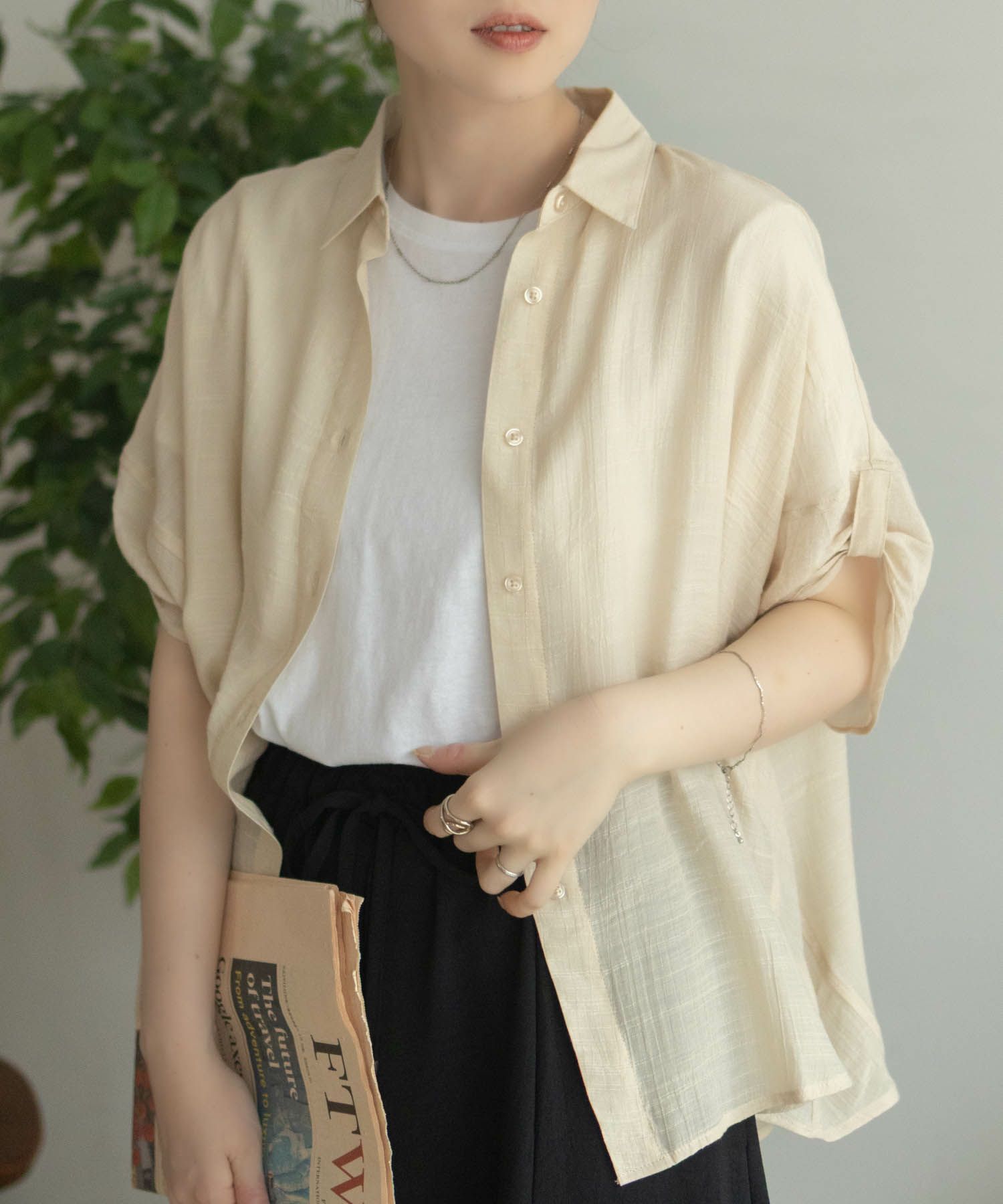 nAvy 袖リボン前開きシャツ レディース商品サムネイル-1