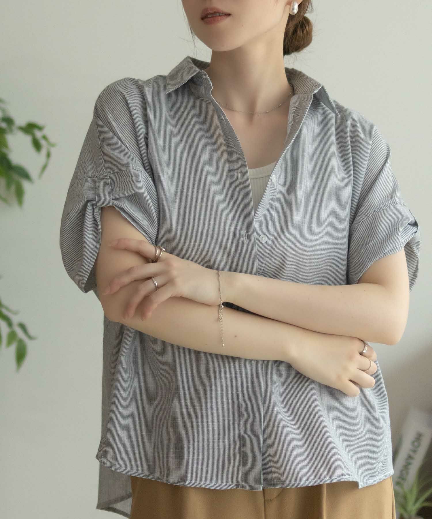 nAvy 袖リボン前開きシャツ レディース商品サムネイル-17