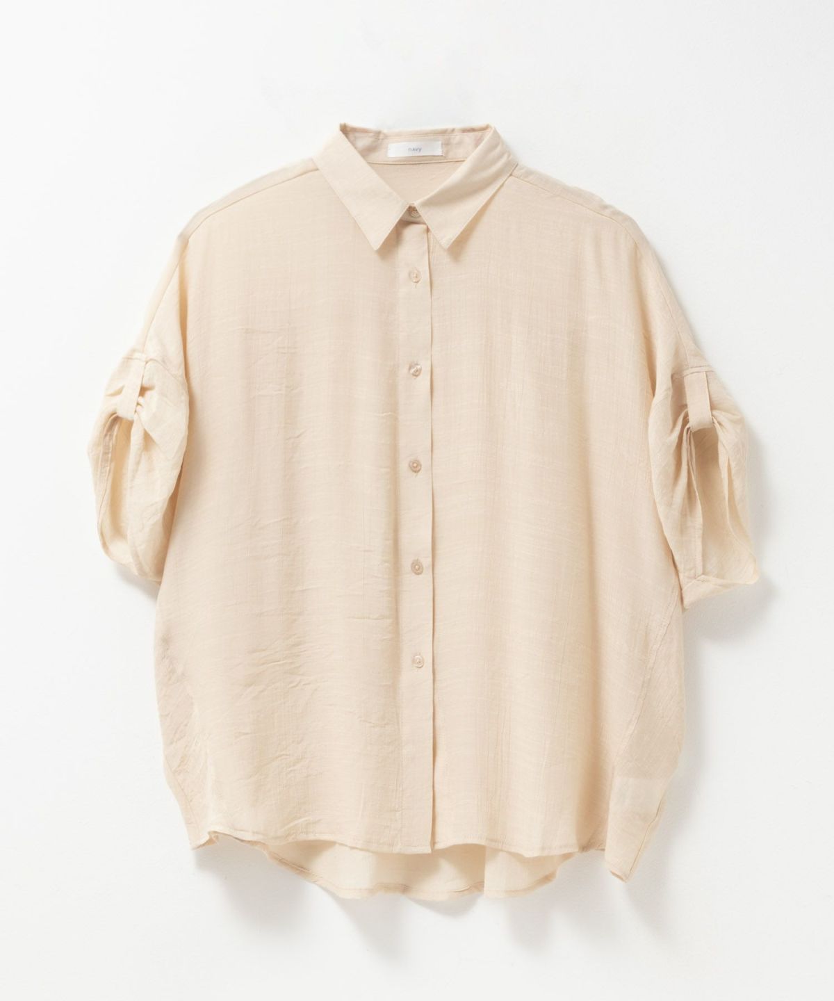 nAvy 袖リボン前開きシャツ レディース