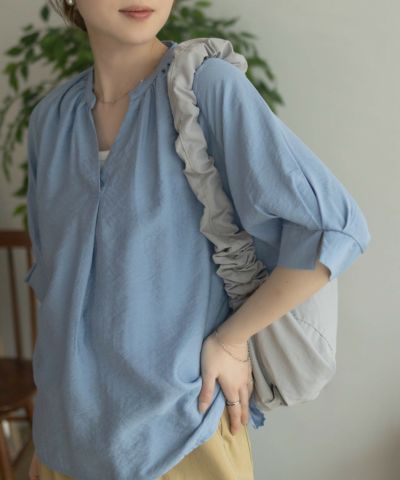 nAvy  5分袖スキッパーブラウス レディース