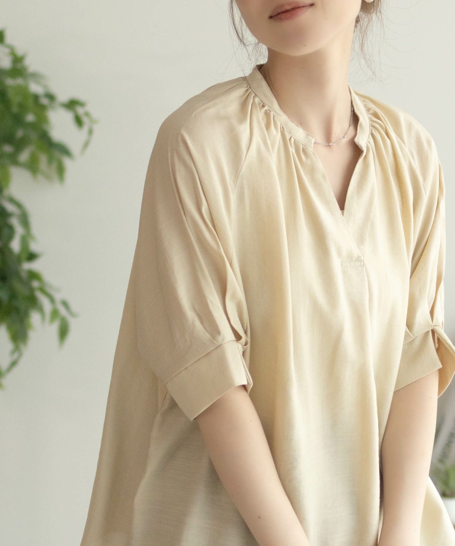 nAvy  5分袖スキッパーブラウス レディース商品画像-3