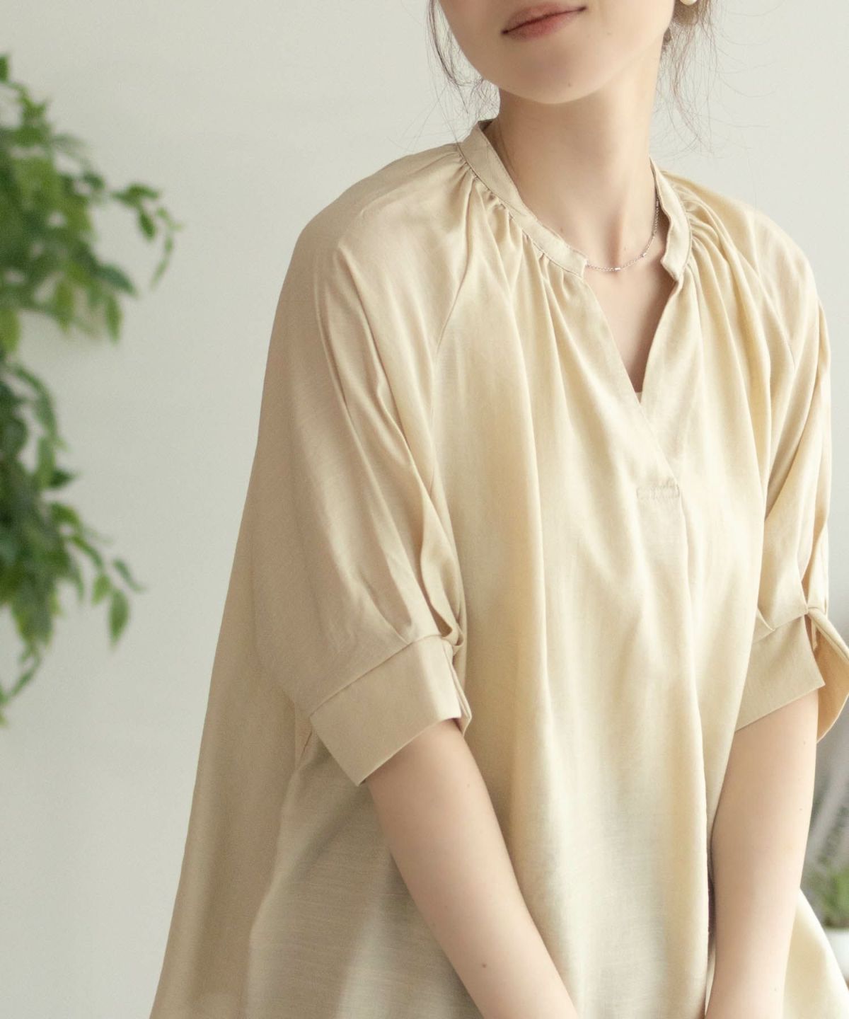 nAvy 5分袖スキッパーブラウス レディース