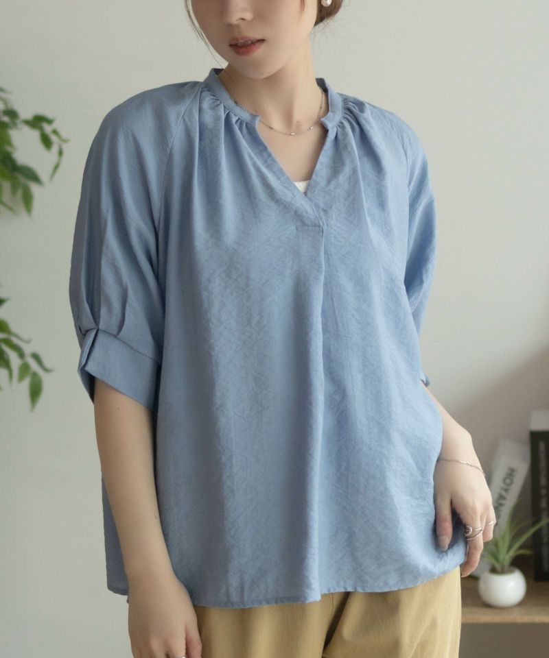 nAvy  5分袖スキッパーブラウス レディース商品画像-4