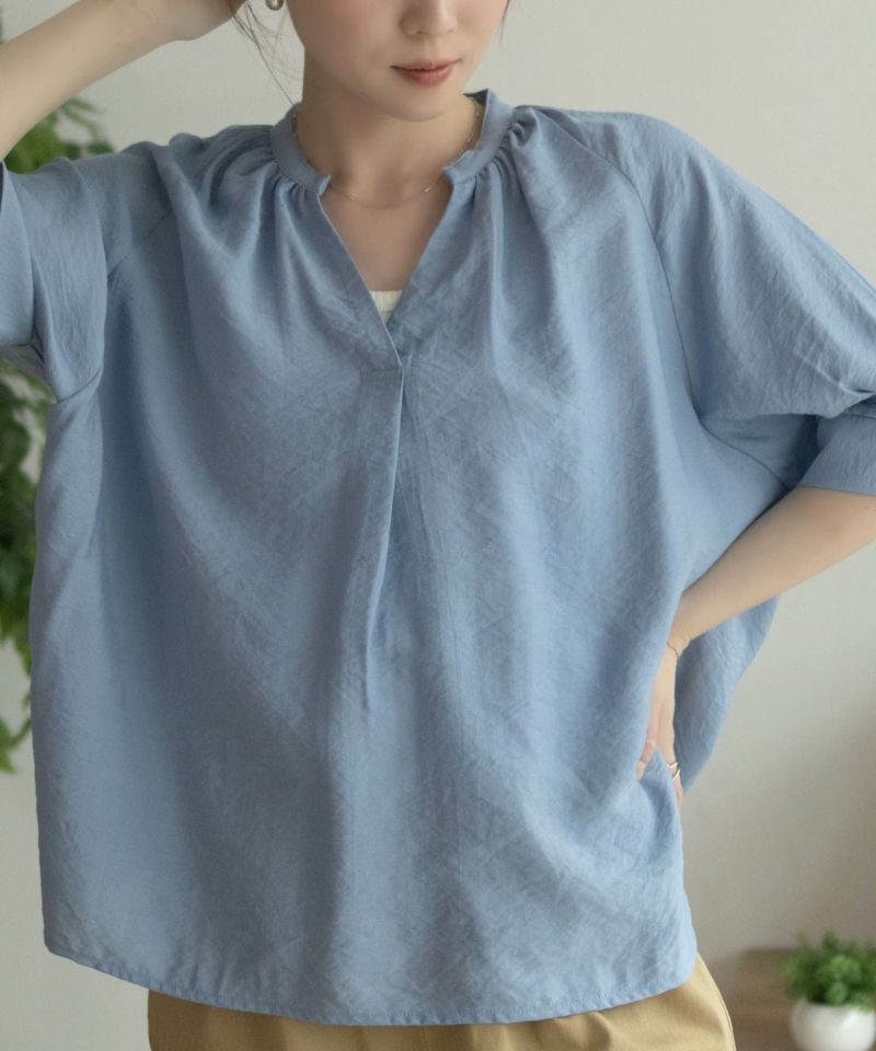 nAvy 5分袖スキッパーブラウス レディース商品画像-5