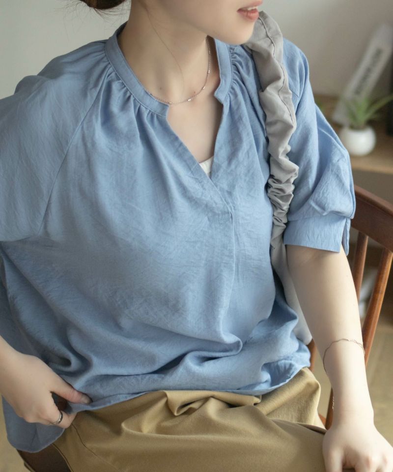 nAvy  5分袖スキッパーブラウス レディース商品画像-6