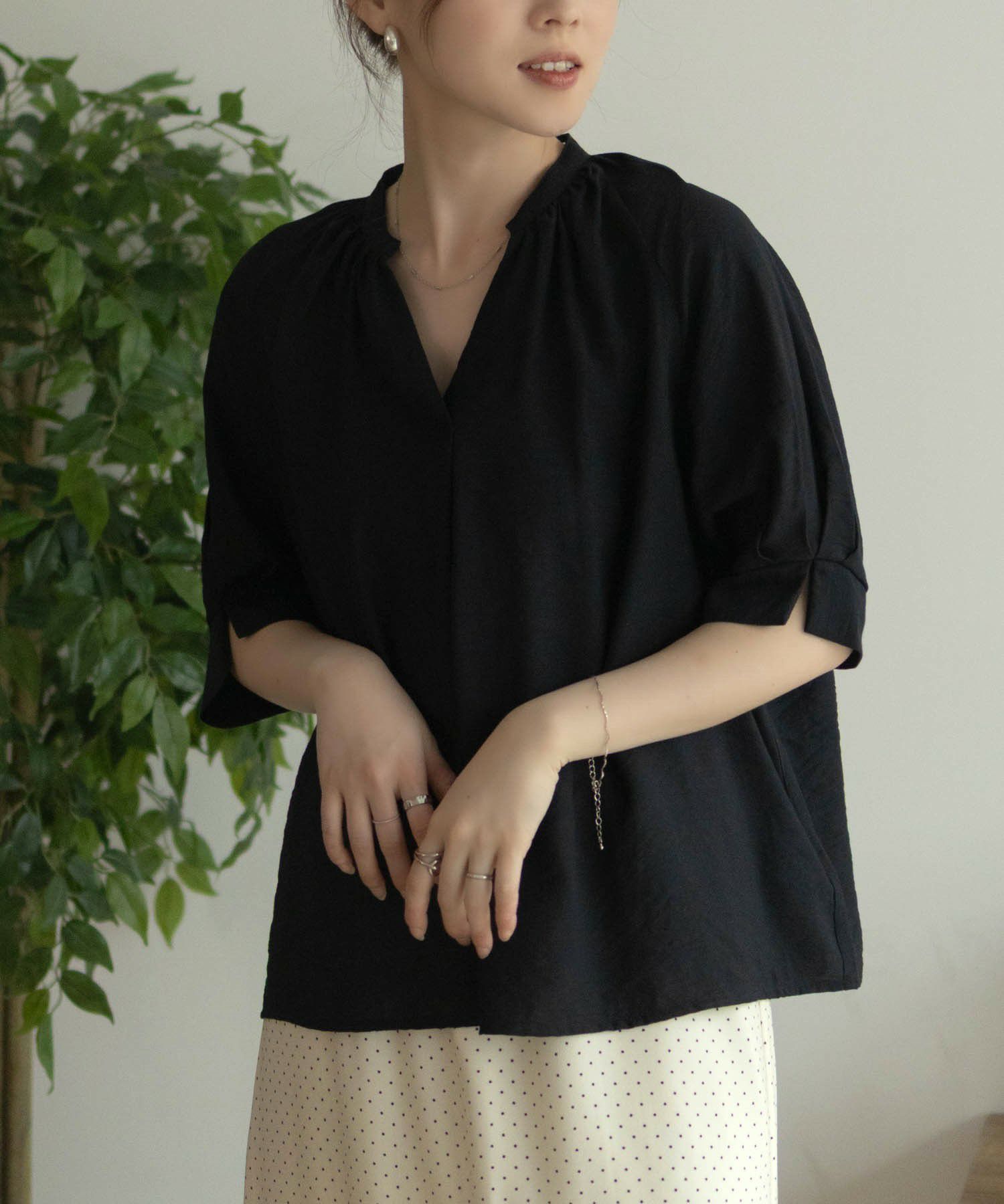 nAvy  5分袖スキッパーブラウス レディース商品画像-11