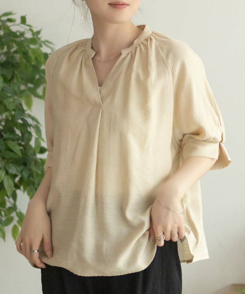 nAvy 5分袖スキッパーブラウス レディース商品画像-16