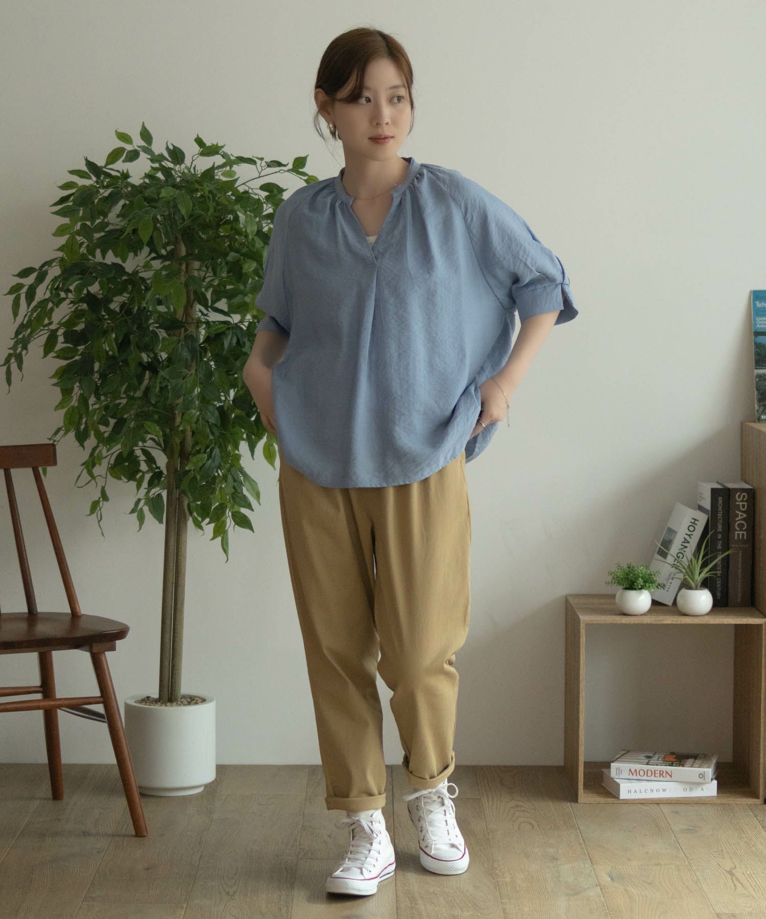 nAvy  5分袖スキッパーブラウス レディース商品画像-30