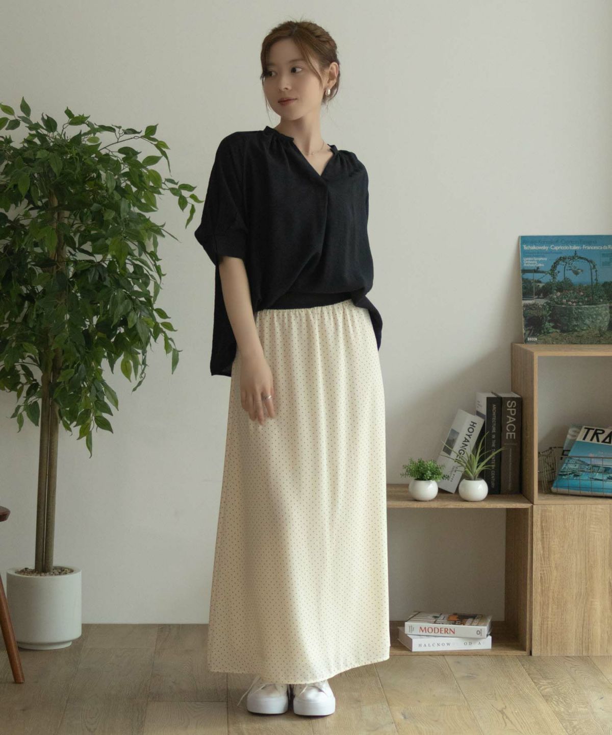 nAvy 5分袖スキッパーブラウス レディース