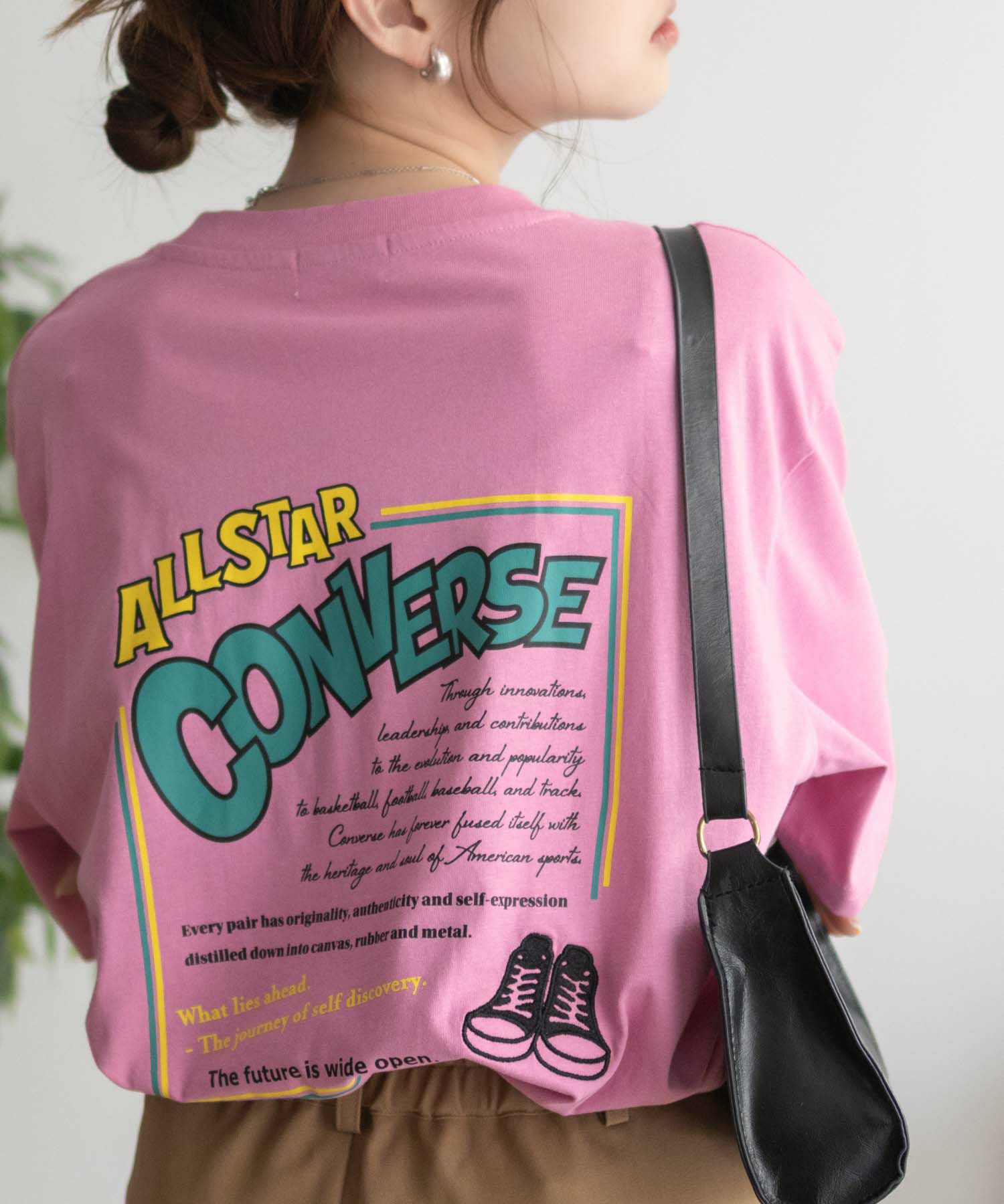 CONVERSE バックBOXプリントTシャツ レディース メール便 対応商品商品画像-2