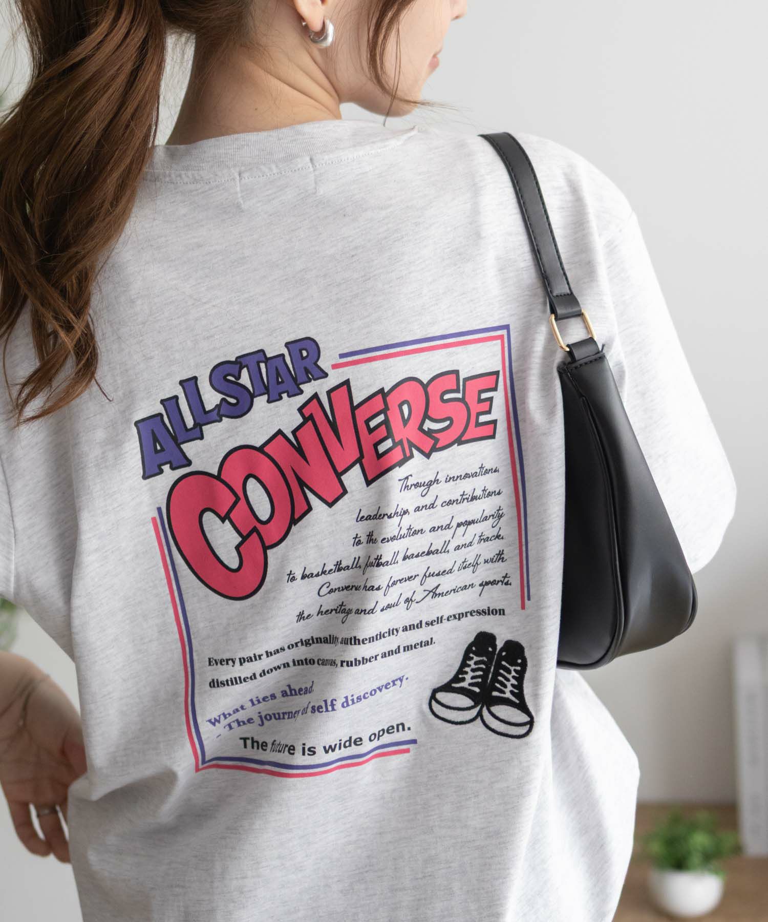 CONVERSE  バックBOXプリントTシャツ レディース メール便 対応商品商品画像-4