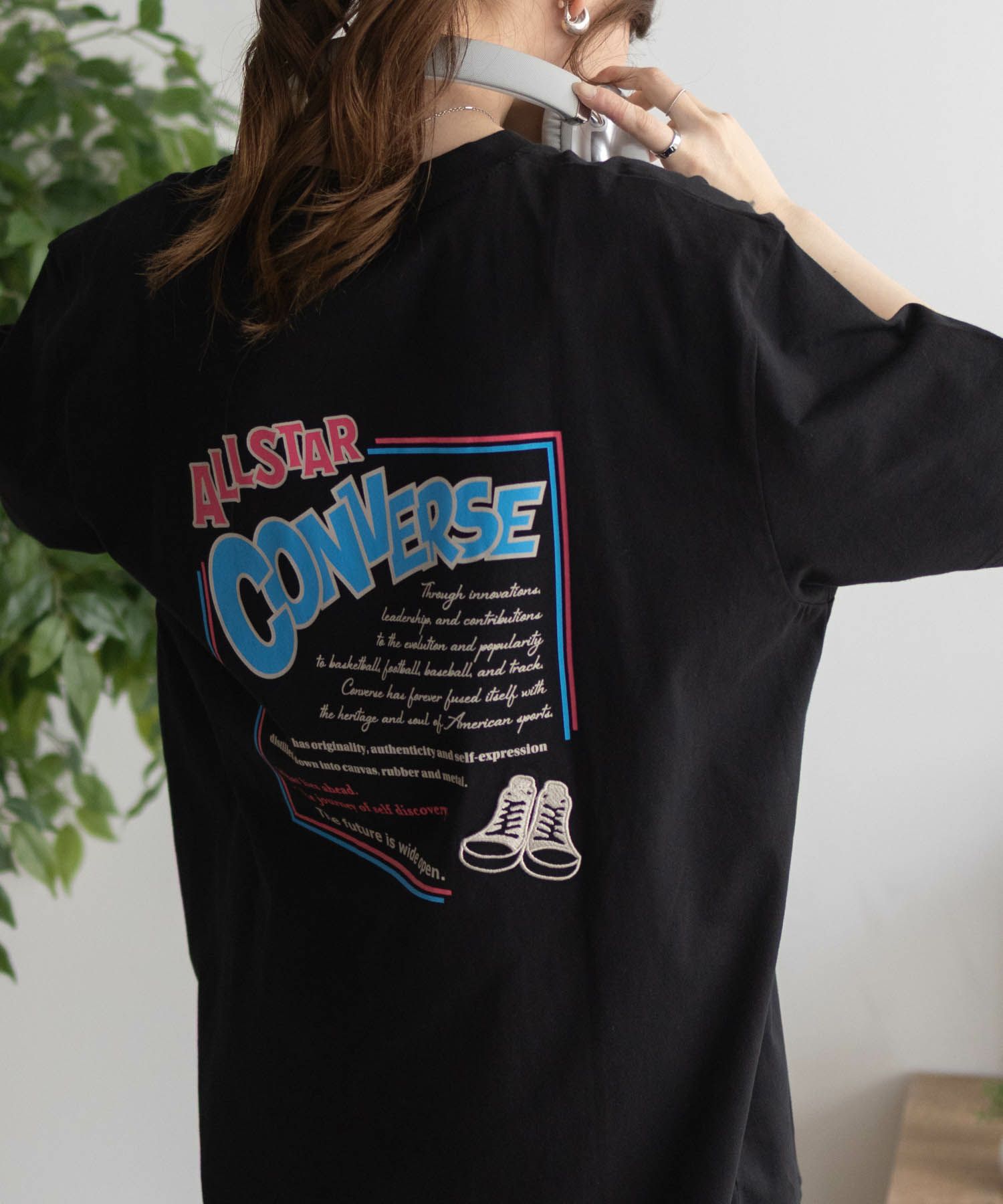 CONVERSE  バックBOXプリントTシャツ レディース メール便 対応商品商品画像-7