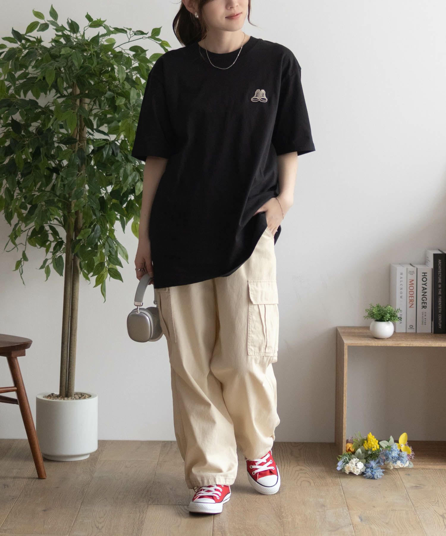 CONVERSE バックBOXプリントTシャツ レディース メール便 対応商品商品画像-10