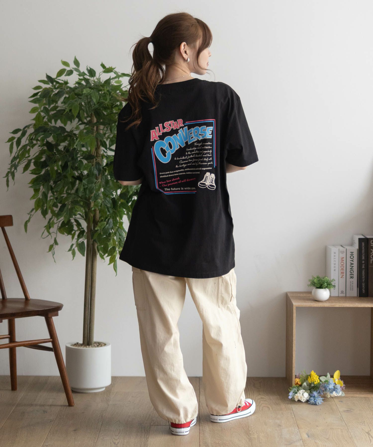CONVERSE バックBOXプリントTシャツ レディース メール便 対応商品商品サムネイル-36