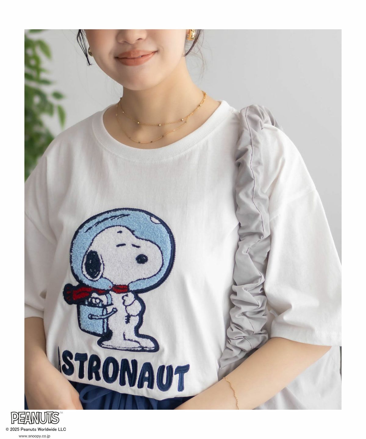 PEANUTS SNOOPY サガラ刺繍Tシャツ レディース ネコポス 対応商品