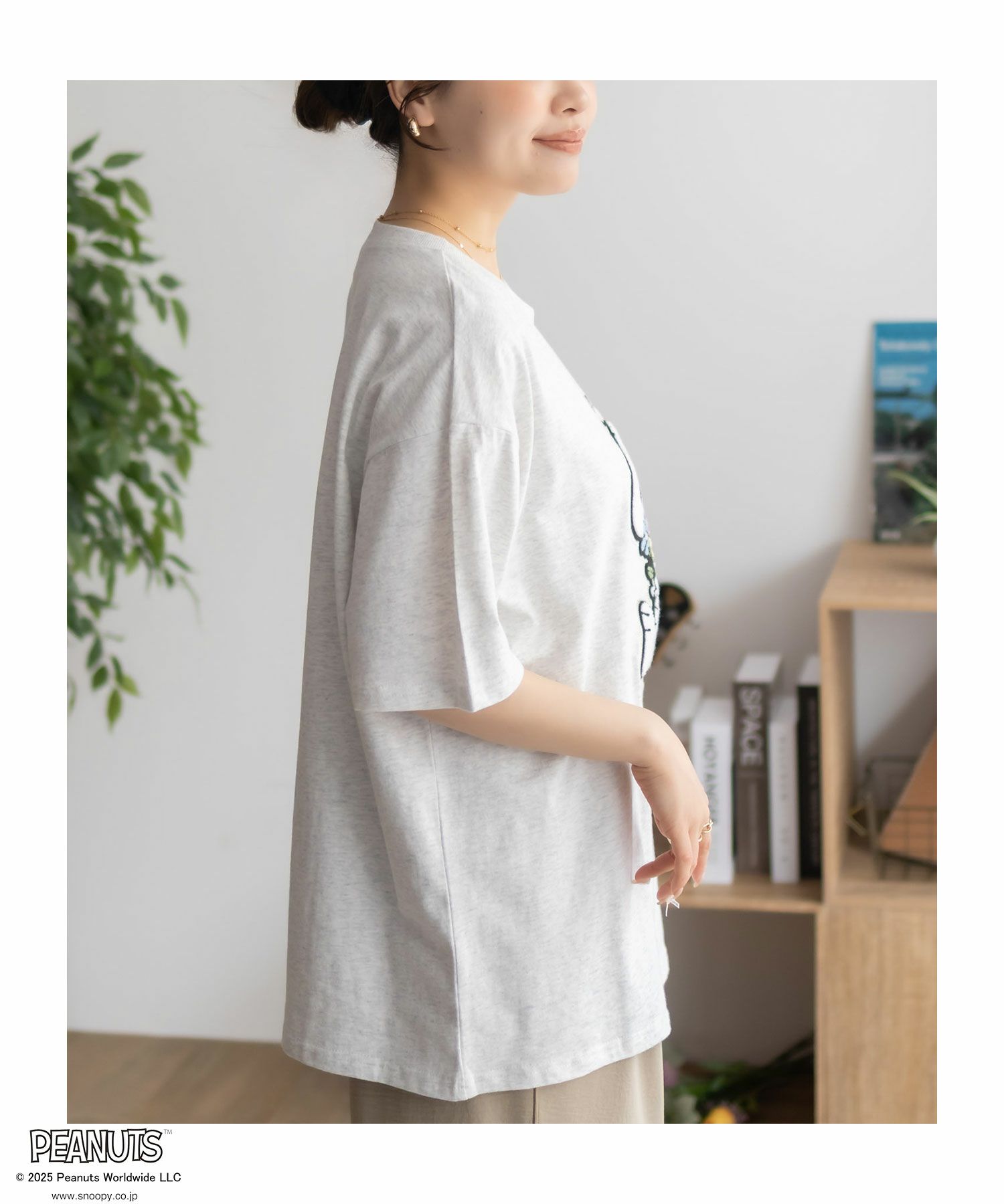 PEANUTS SNOOPY サガラ刺繍Tシャツ レディース メール便 対応商品商品サムネイル-8