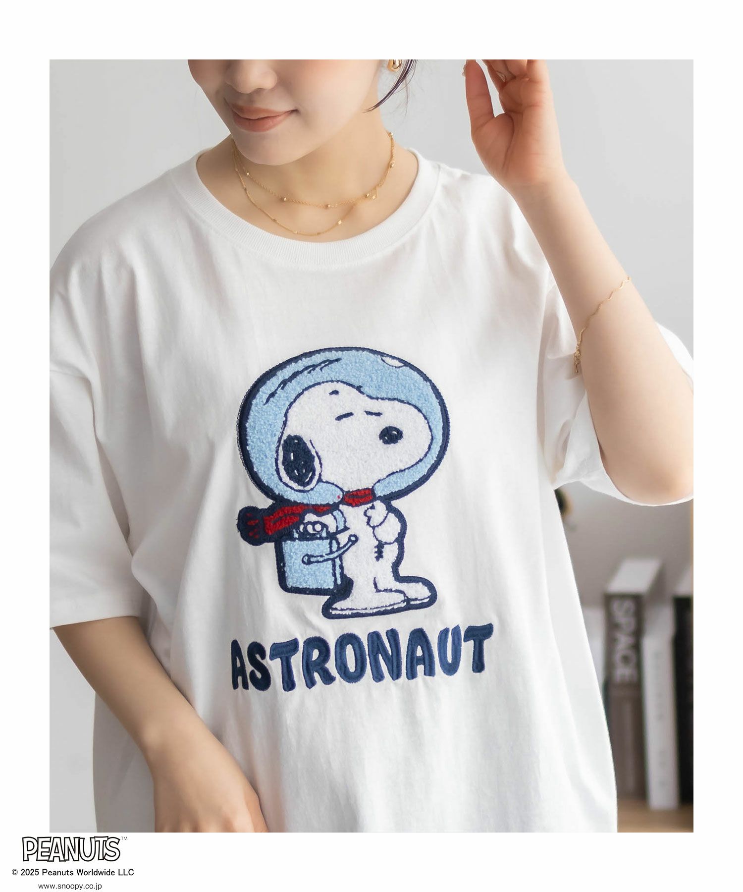 PEANUTS SNOOPY サガラ刺繍Tシャツ レディース ネコポス 対応商品