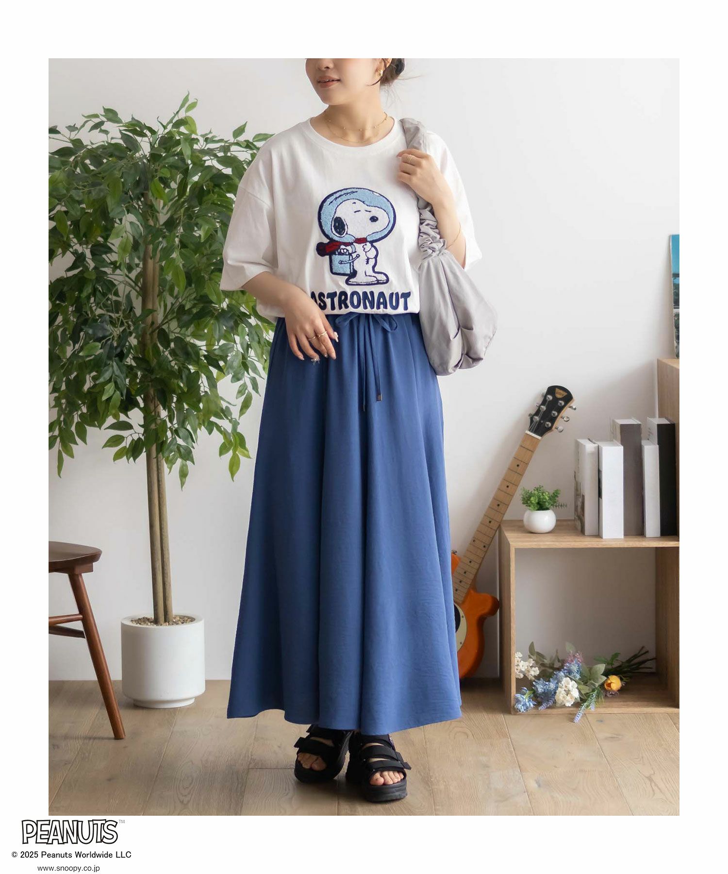 PEANUTS SNOOPY サガラ刺繍Tシャツ レディース ネコポス 対応商品