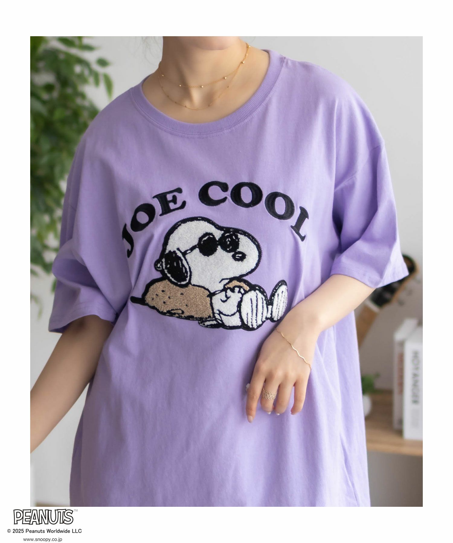 PEANUTS SNOOPY サガラ刺繍Tシャツ レディース メール便 対応商品商品画像-19