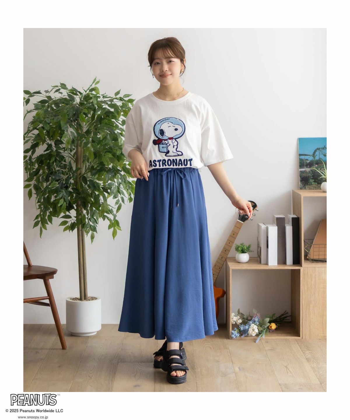 PEANUTS SNOOPY サガラ刺繍Tシャツ レディース ネコポス 対応商品