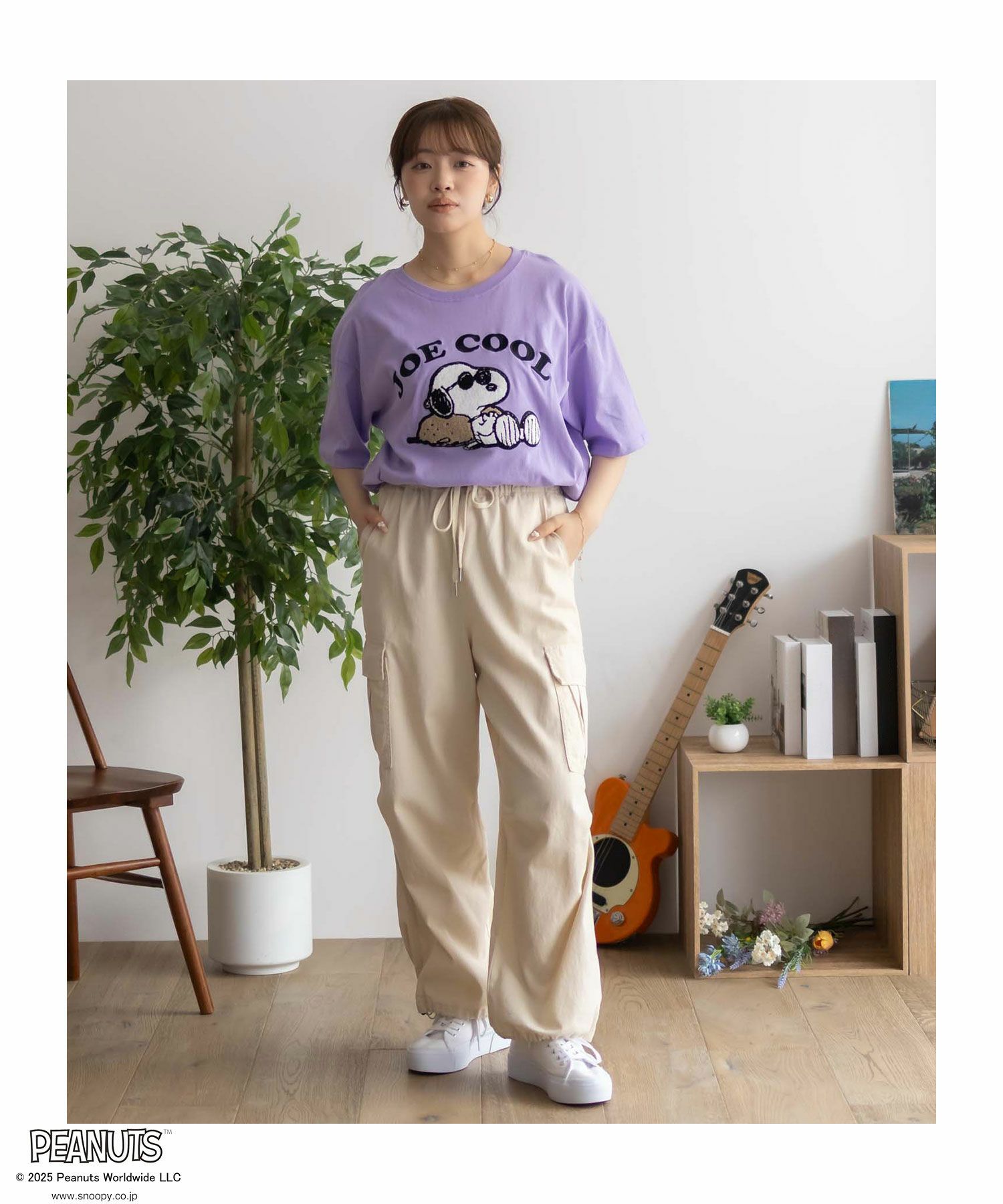 PEANUTS SNOOPY サガラ刺繍Tシャツ レディース メール便 対応商品商品画像-38