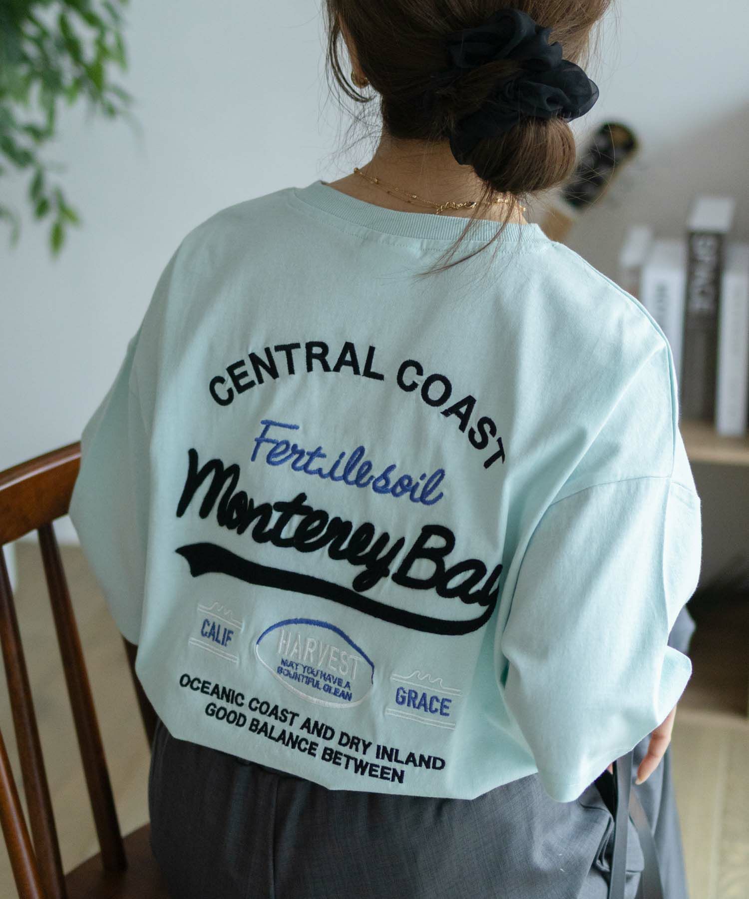 UNDERWRAPS  ビッグ刺繍ラウンドTシャツ レディース メール便 対応商品商品画像-3