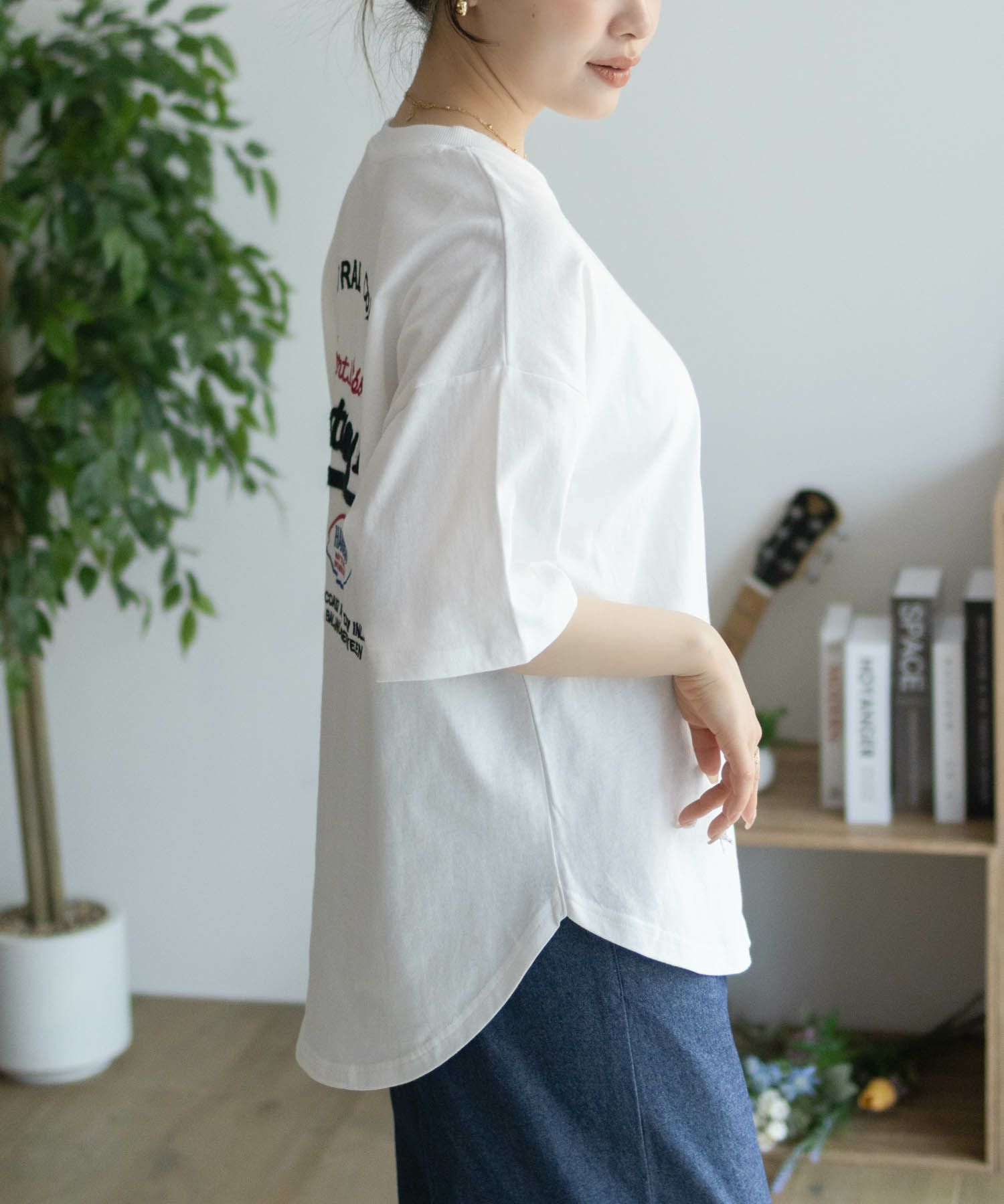 UNDERWRAPS  ビッグ刺繍ラウンドTシャツ レディース メール便 対応商品商品サムネイル-8