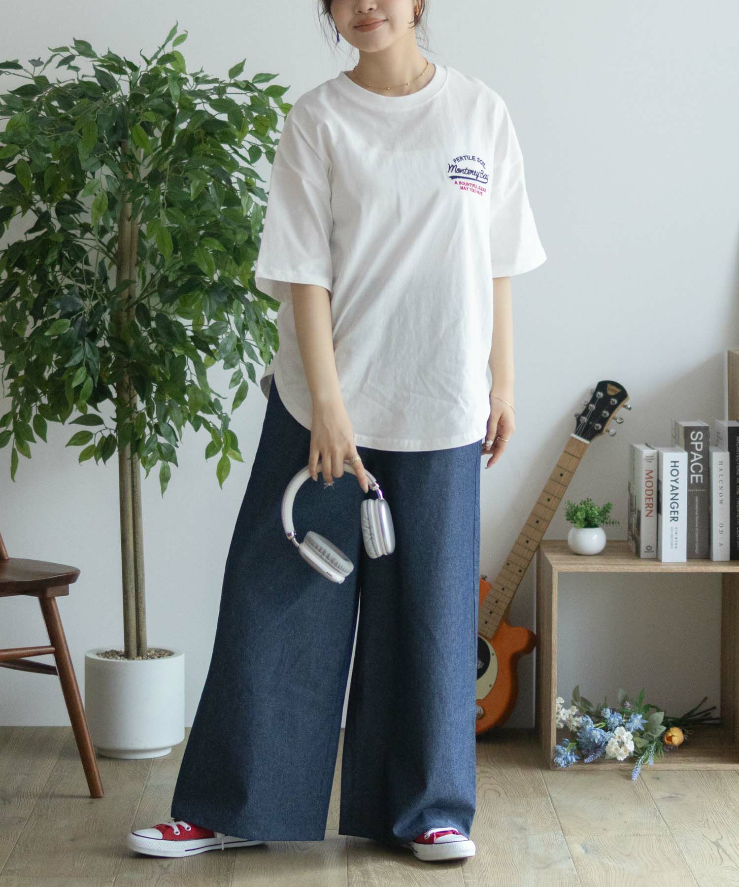 UNDERWRAPS  ビッグ刺繍ラウンドTシャツ レディース メール便 対応商品商品画像-10