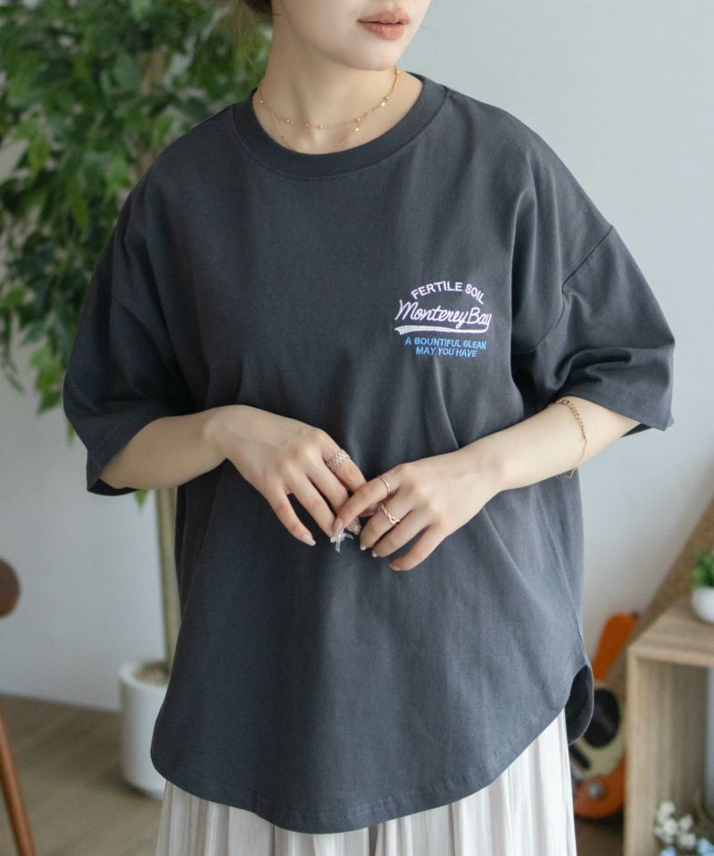 UNDERWRAPS  ビッグ刺繍ラウンドTシャツ レディース メール便 対応商品商品画像-11