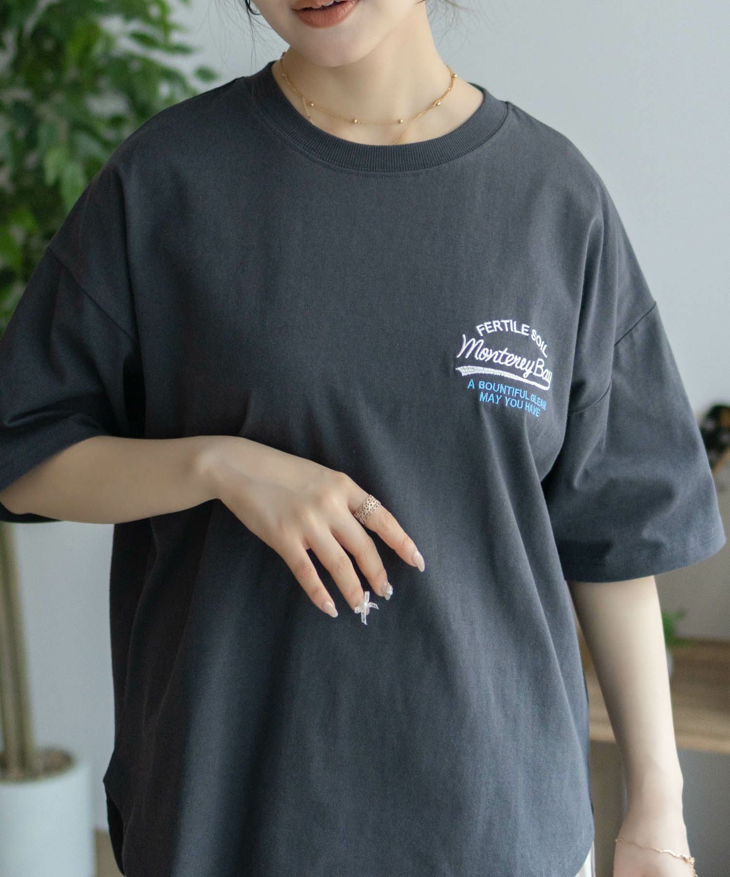 UNDERWRAPS  ビッグ刺繍ラウンドTシャツ レディース メール便 対応商品商品画像-13