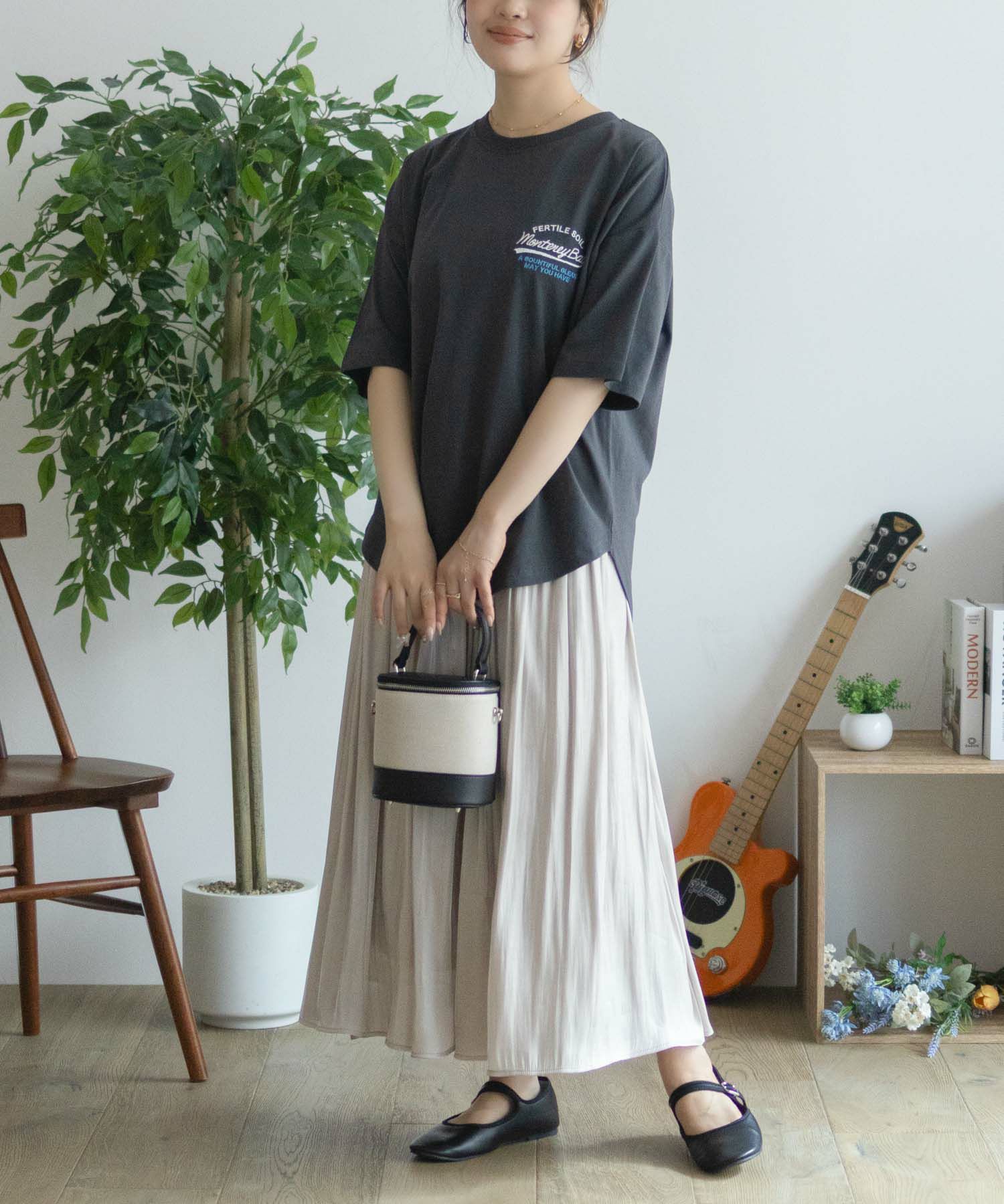 UNDERWRAPS  ビッグ刺繍ラウンドTシャツ レディース メール便 対応商品商品画像-15